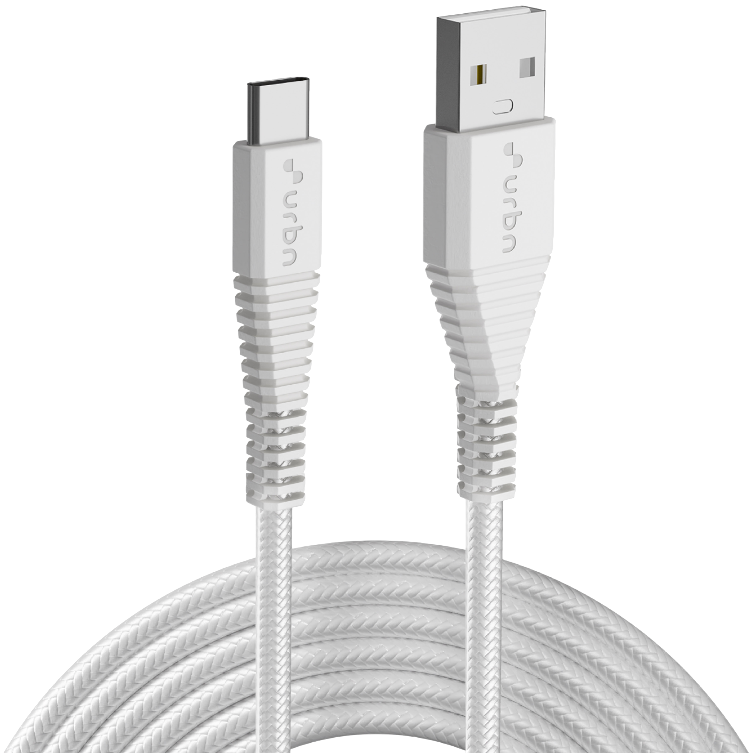 Urbn Nylon Braided 1.5 Meter USB 2.0 (Type-C) to USB 2.0 (Type-A) Power Charging/Data Transfer USB Cable (480 MBPS Speed, UPC205_WH, White)_1