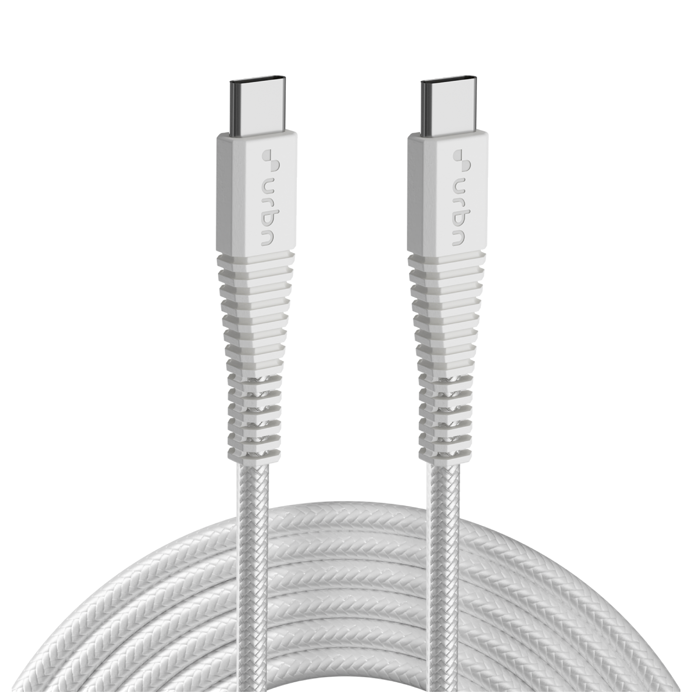 Urbn Nylon Braided 1.5 Meter USB 2.0 (Type-C) to USB 2.0 (Type-C) Power Charging/ Data Transfer USB Cable (480 MBPS Speed, UPC255_WH, White)_1