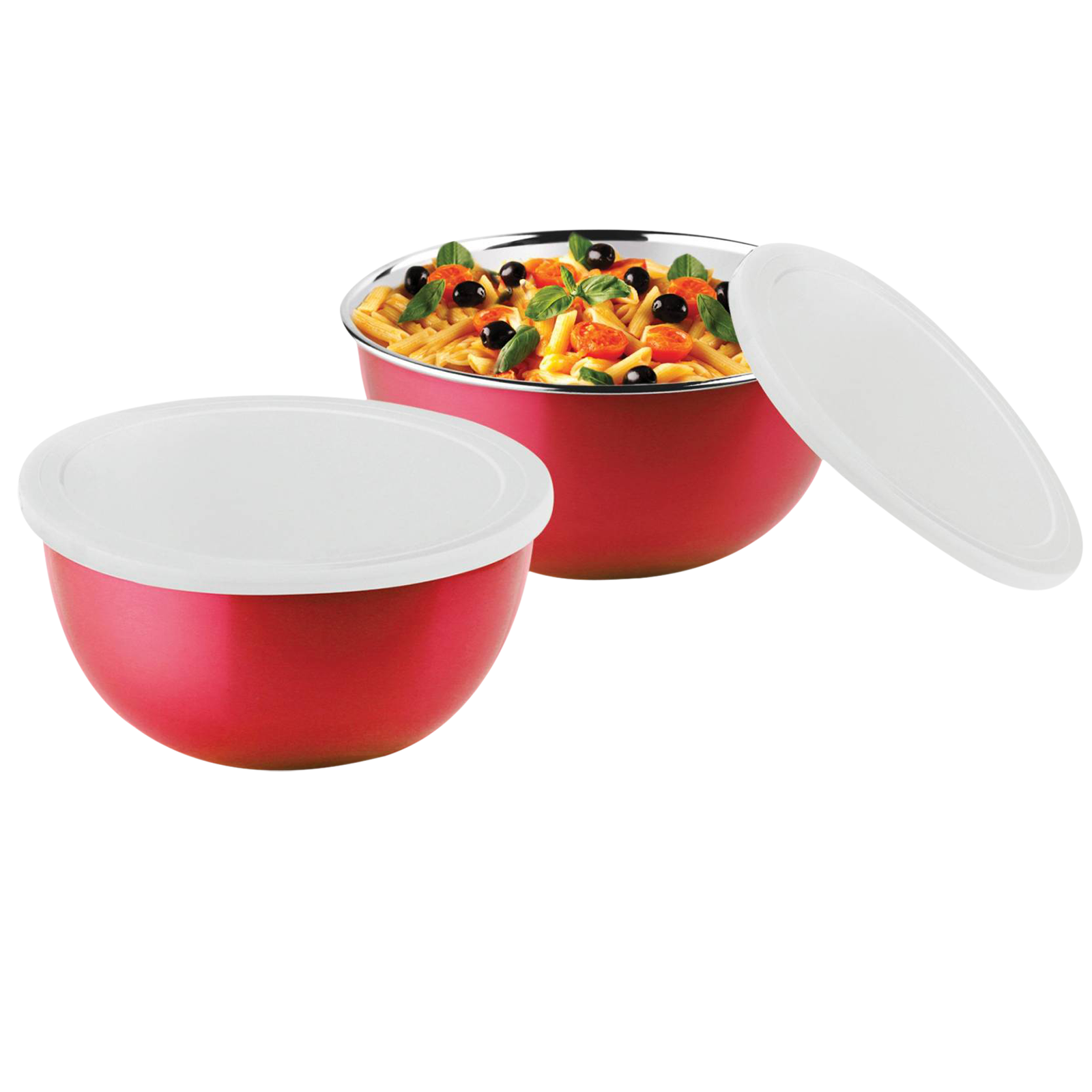 Bonita Microwave Safe Stainless Steel 2 Small Bowls (KS01-A3RD, Red)_1