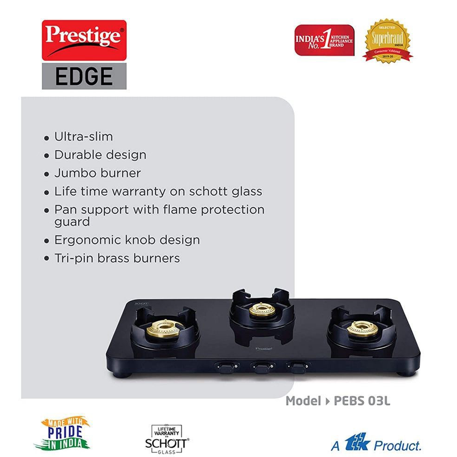 Prestige PEB 03-Edge 3 Burner Gas Stove (Glass Body, 40186, Black)_3