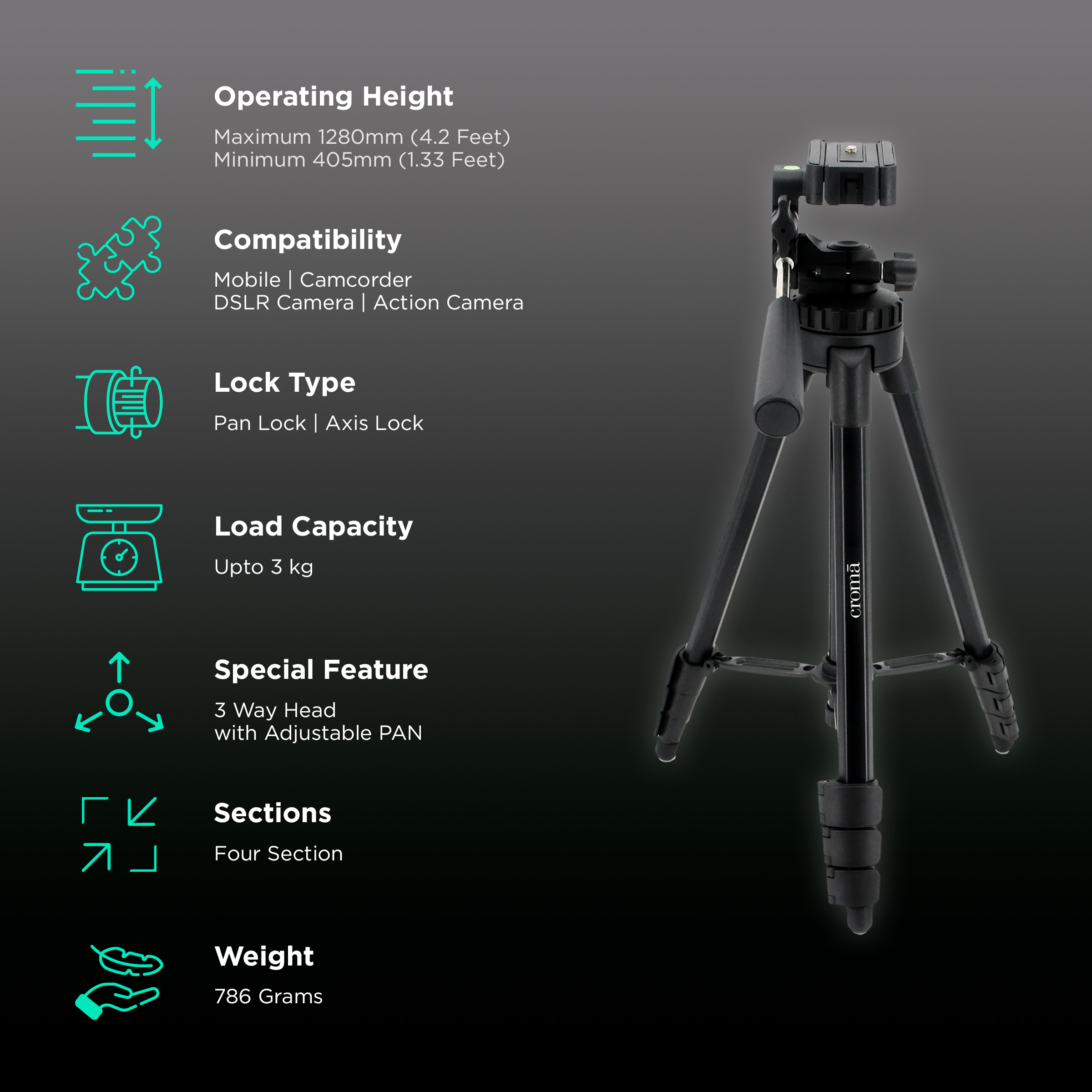 croma mobile tripod