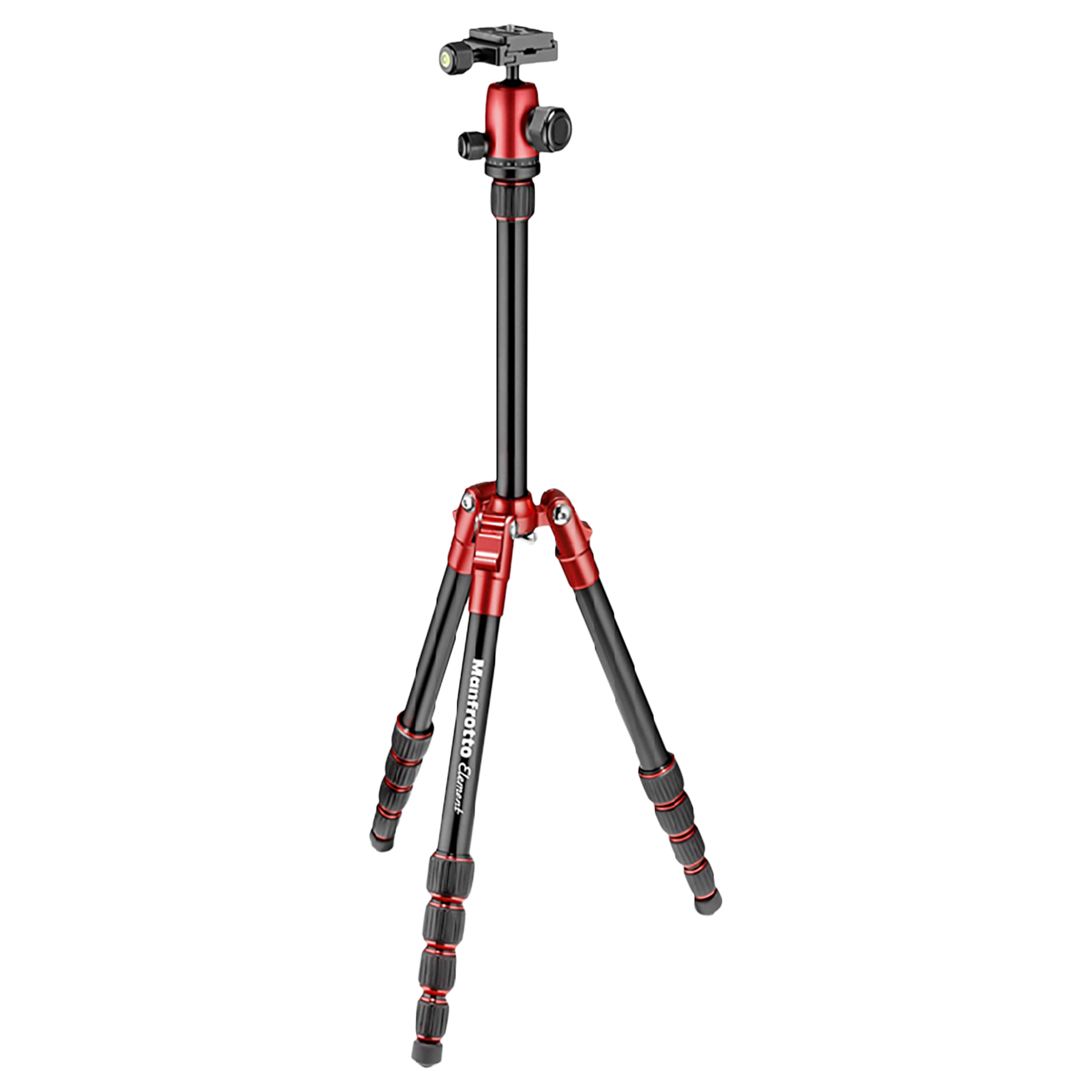 Manfrotto Element 143cm Adjustable Tripod for Camera (360 Degree Panoramic Rotation, Red)