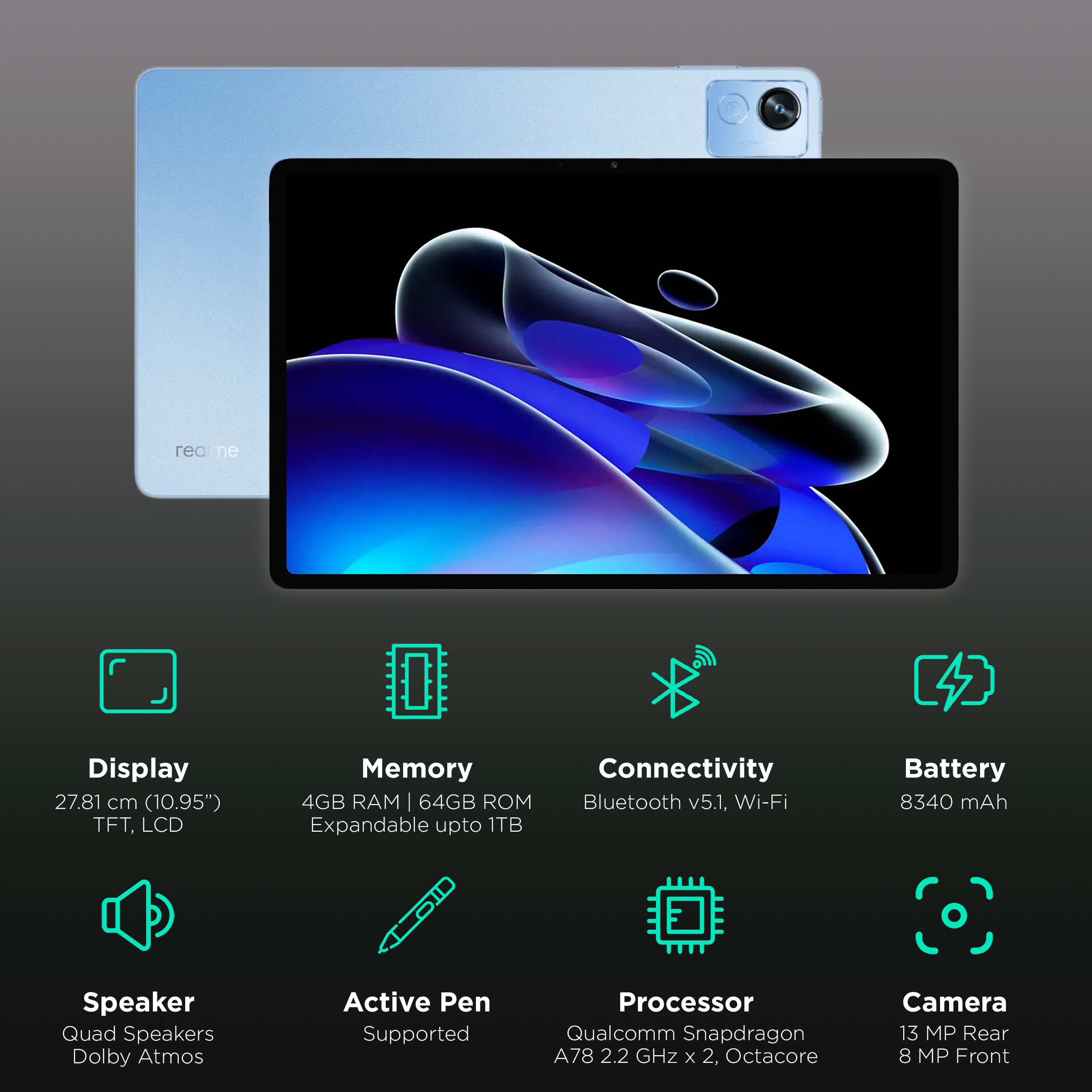 Honor Pad 5 4 GB RAM 64 GB ROM 8 inch with Wi-Fi+4G Tablet (Glacial Blue)  Price in India - Buy Honor Pad 5 4 GB RAM 64 GB ROM 8 inch
