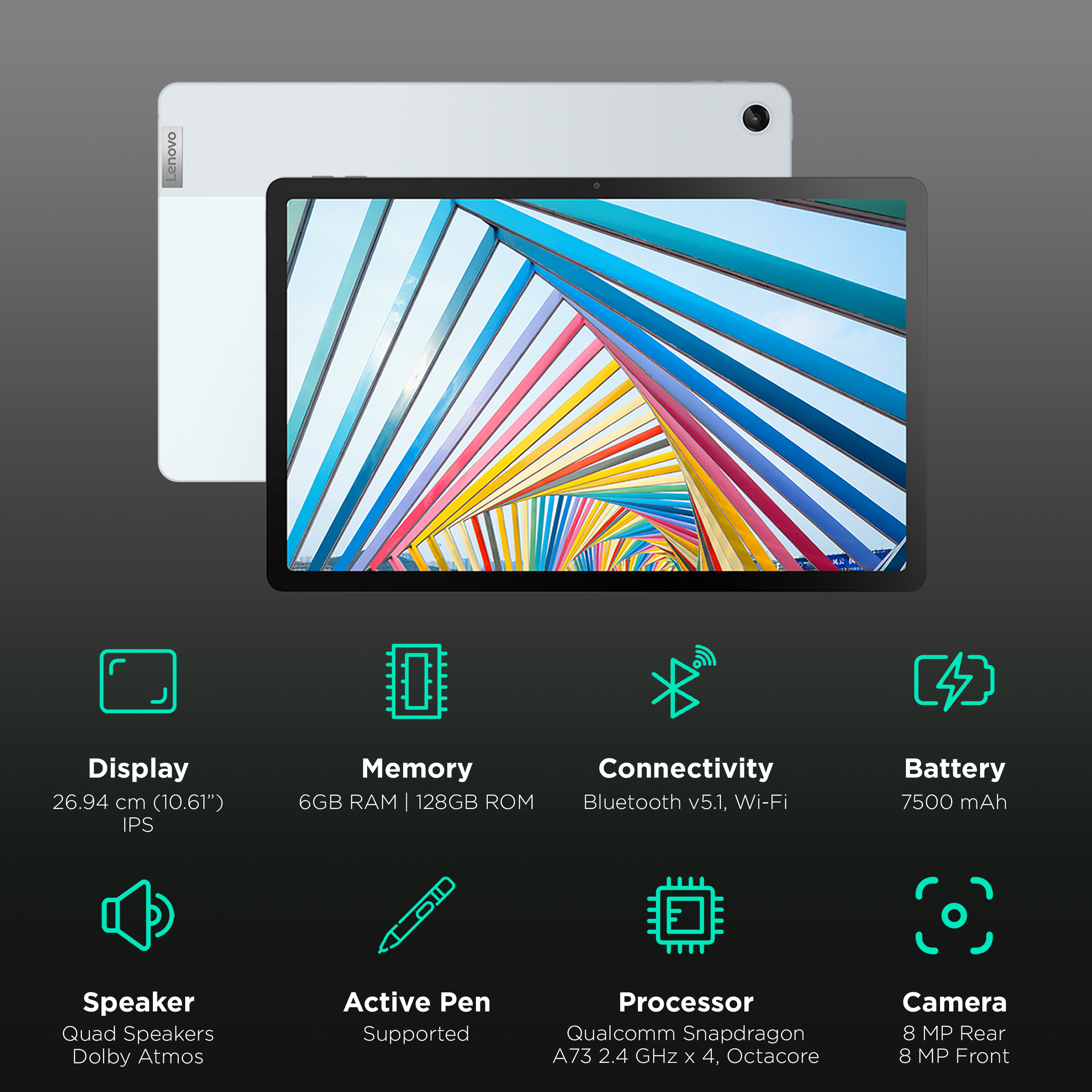 Lenovo M10 Plus (3rd Gen) 10.6 Wifi - Tablet 128GB, 4GB RAM, Grey :  : Informatica