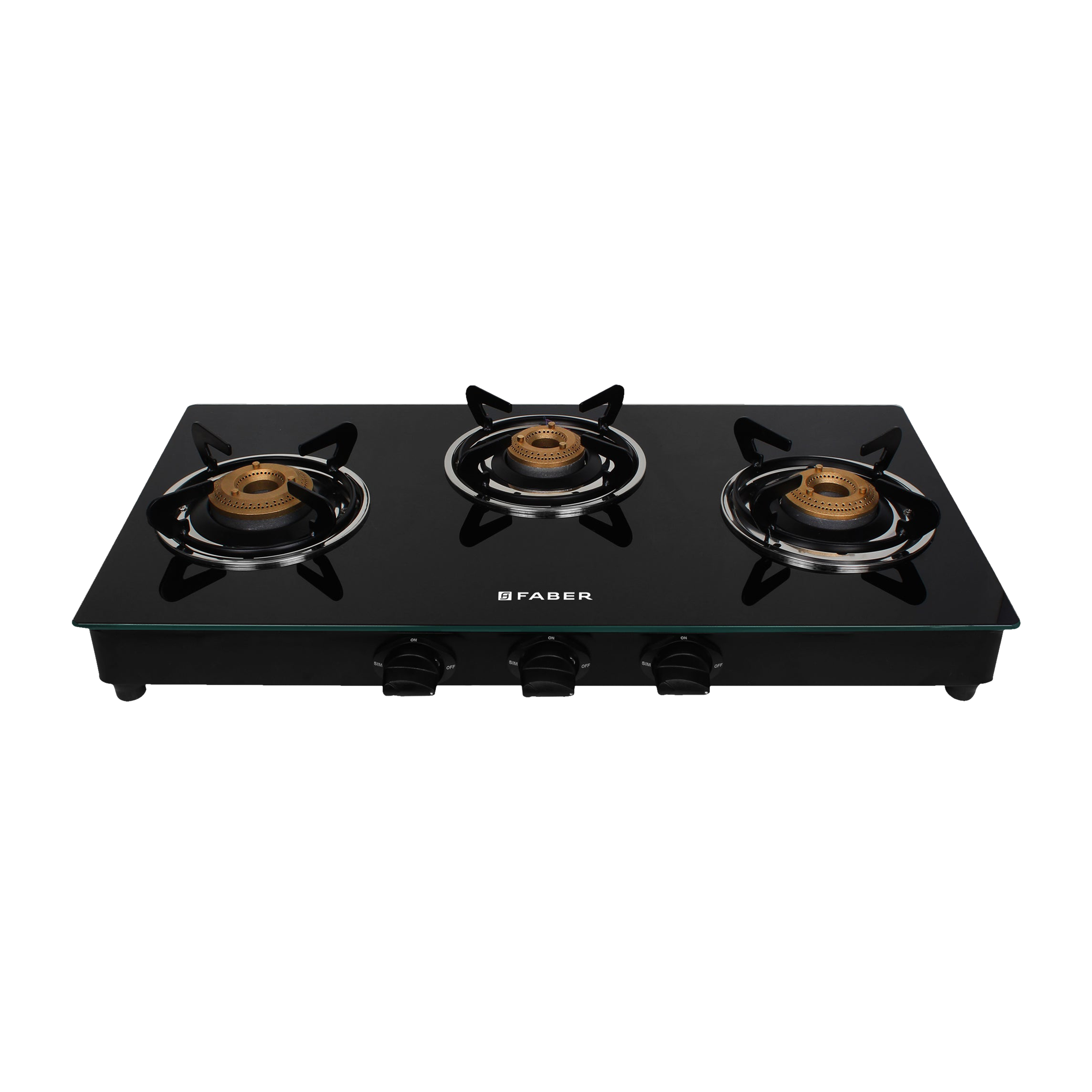 Faber Daisy 3 Burner Tempered Glass Gas Stove (Easy To Clean, 106.0683.363, Black)_4