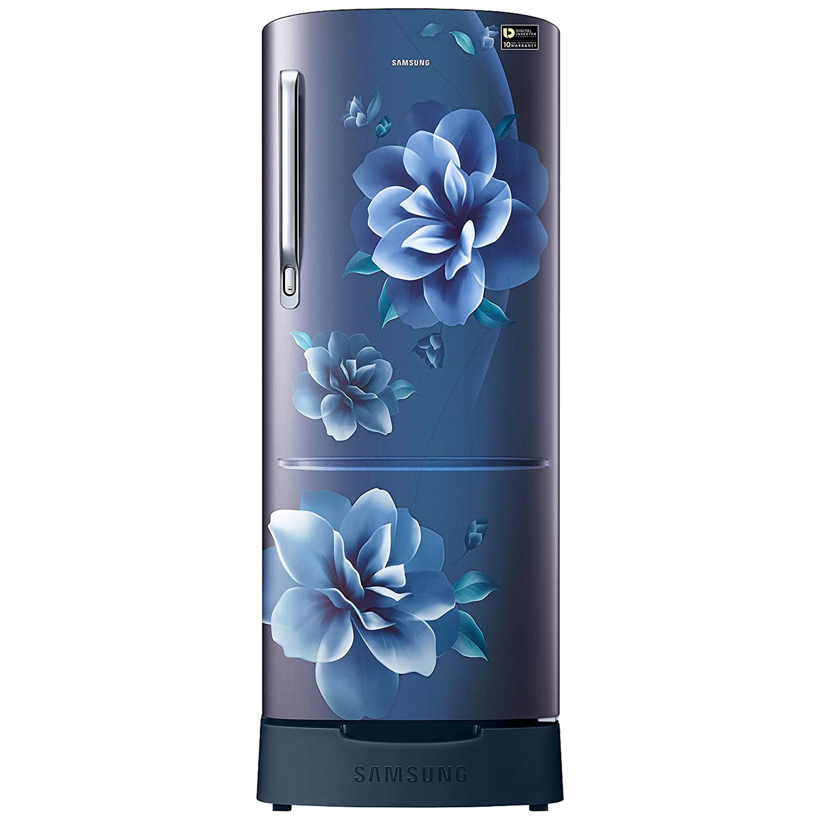 

SAMSUNG Grande 192 Litres 3 Star Direct Cool Single Door Refrigerator with Base Stand Drawer (RR20A182YCU/HL, Camellia Blue), No color