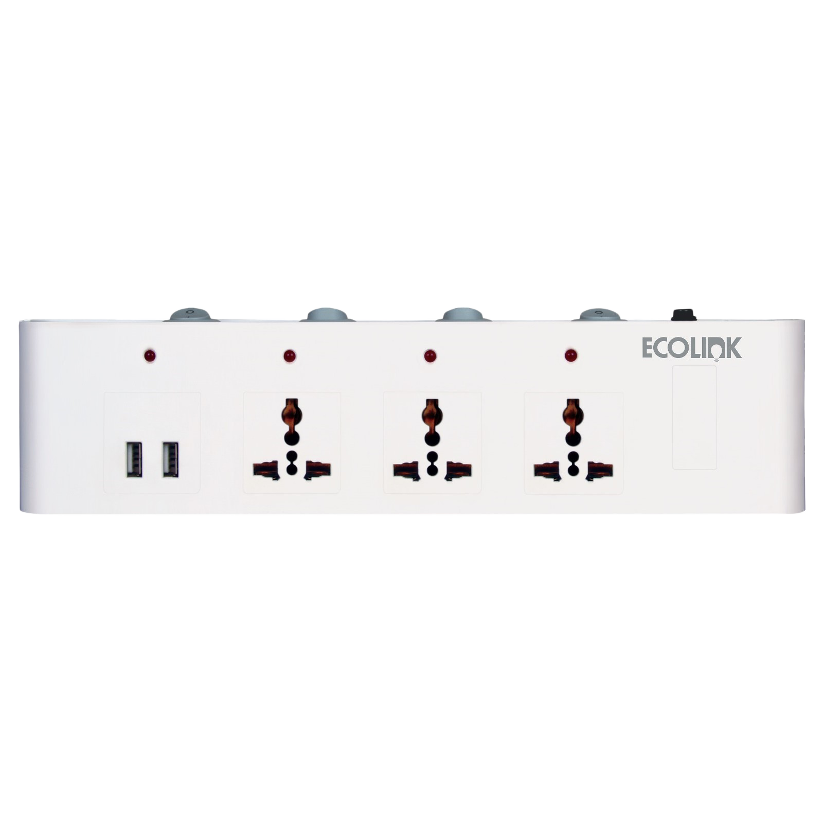 PHILIPS EcoLink Guardian Impetus 6 Amps 3 Sockets Extention Board with Individual Switch (2 Meters, VoltSafe Technology, 913715174201, White and Purple)