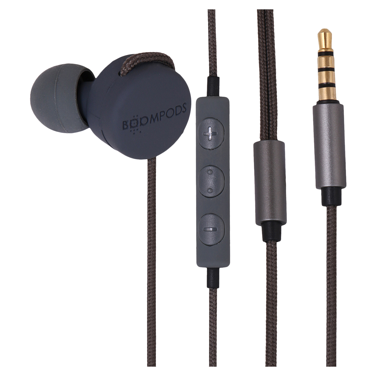 BOOMPODS Retrobuds Wired Earphone with Mic (In Ear, Grey)