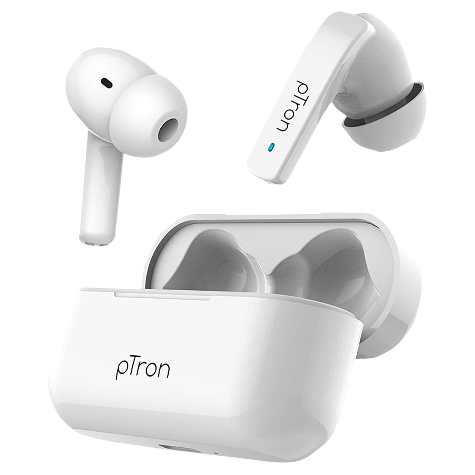 pTron Basspods 992 140318091 TWS Earbuds with Active Noise Cancellation (IPX4 Sweat & Water Resistant, 20 Hours Playback, White)_1