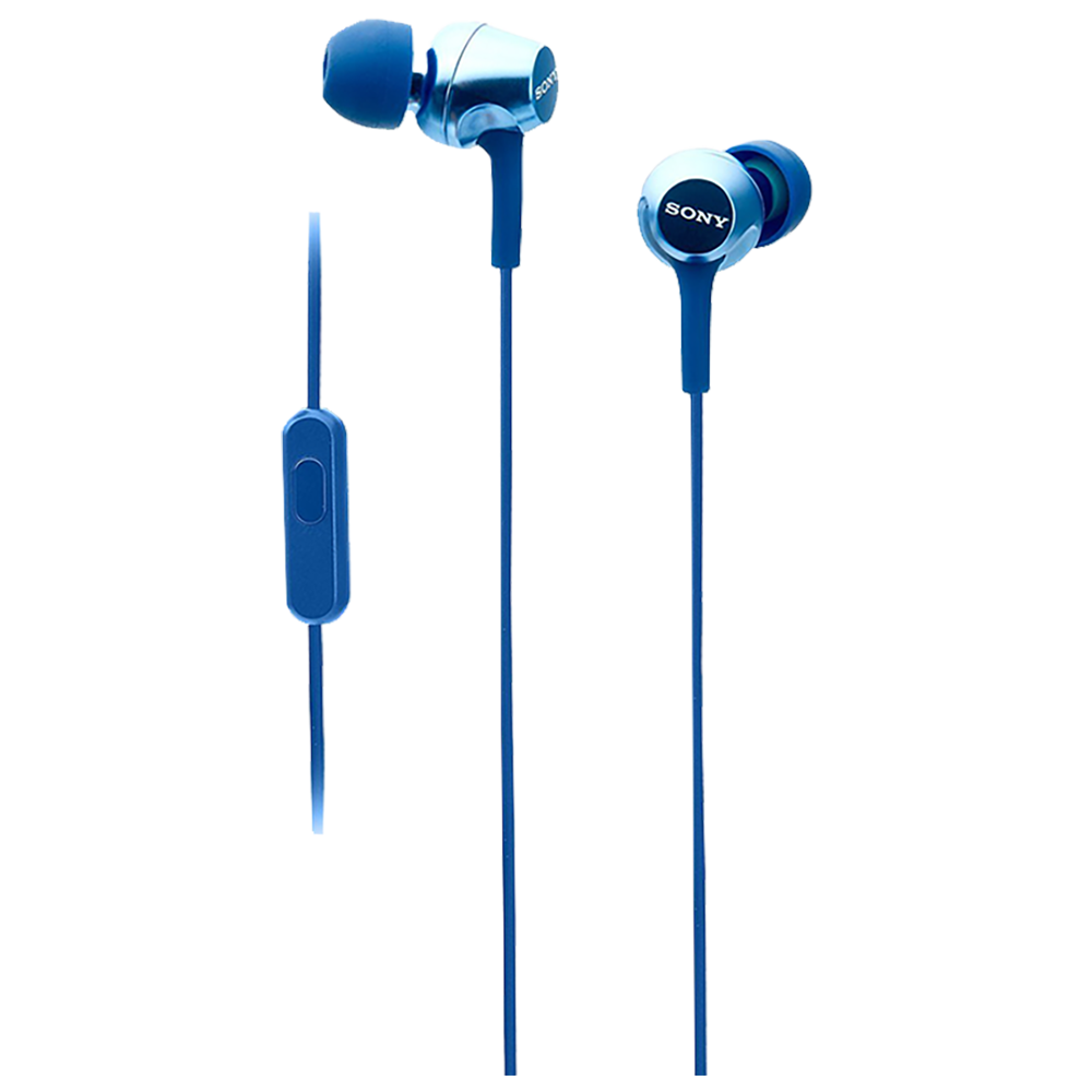 SONY MDR-EX255APLQIN Wired Earphone with Mic (In Ear, Blue)
