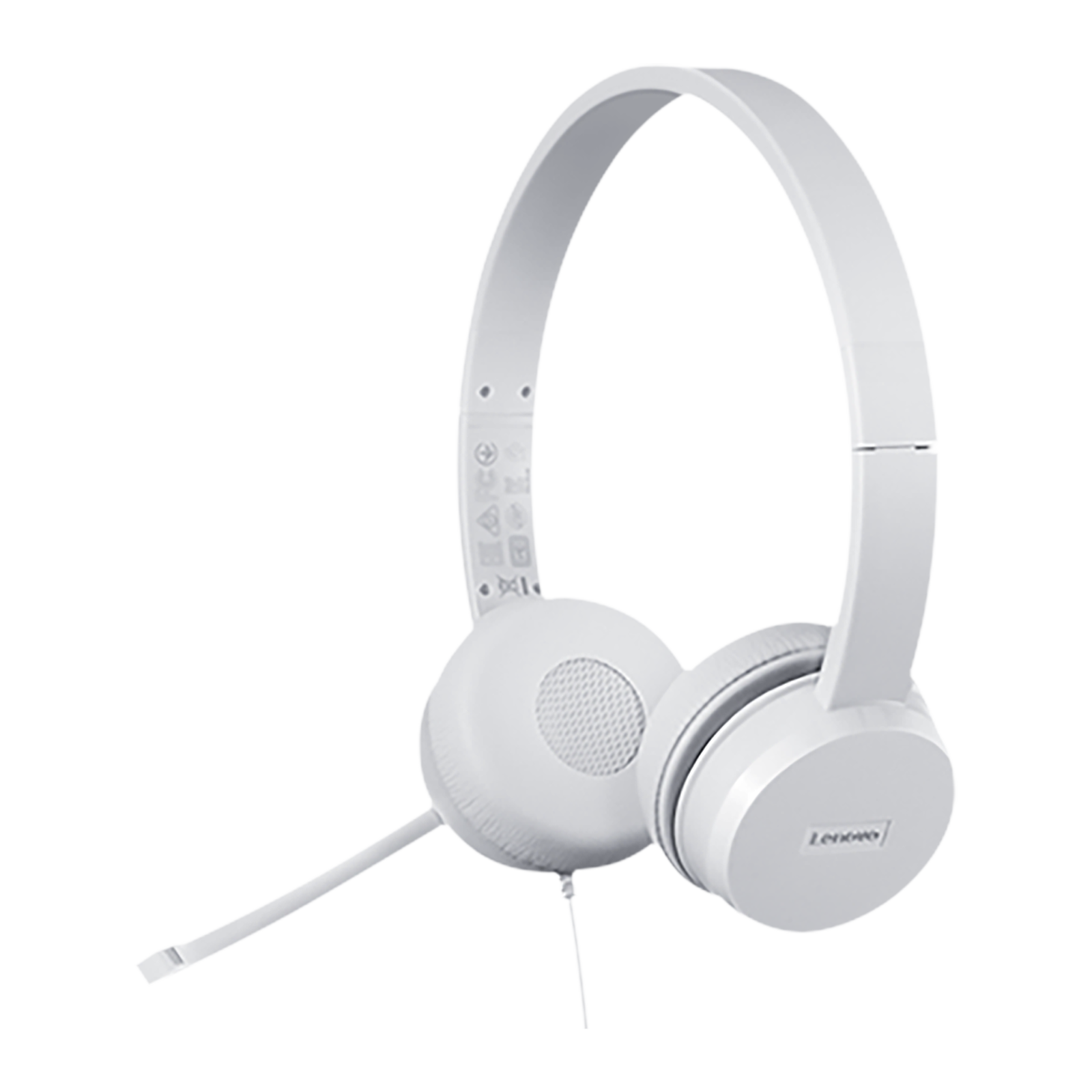 Lenovo 110 Stereo GXD1B67867 Wired Headphone with Mic (On Ear, White)
