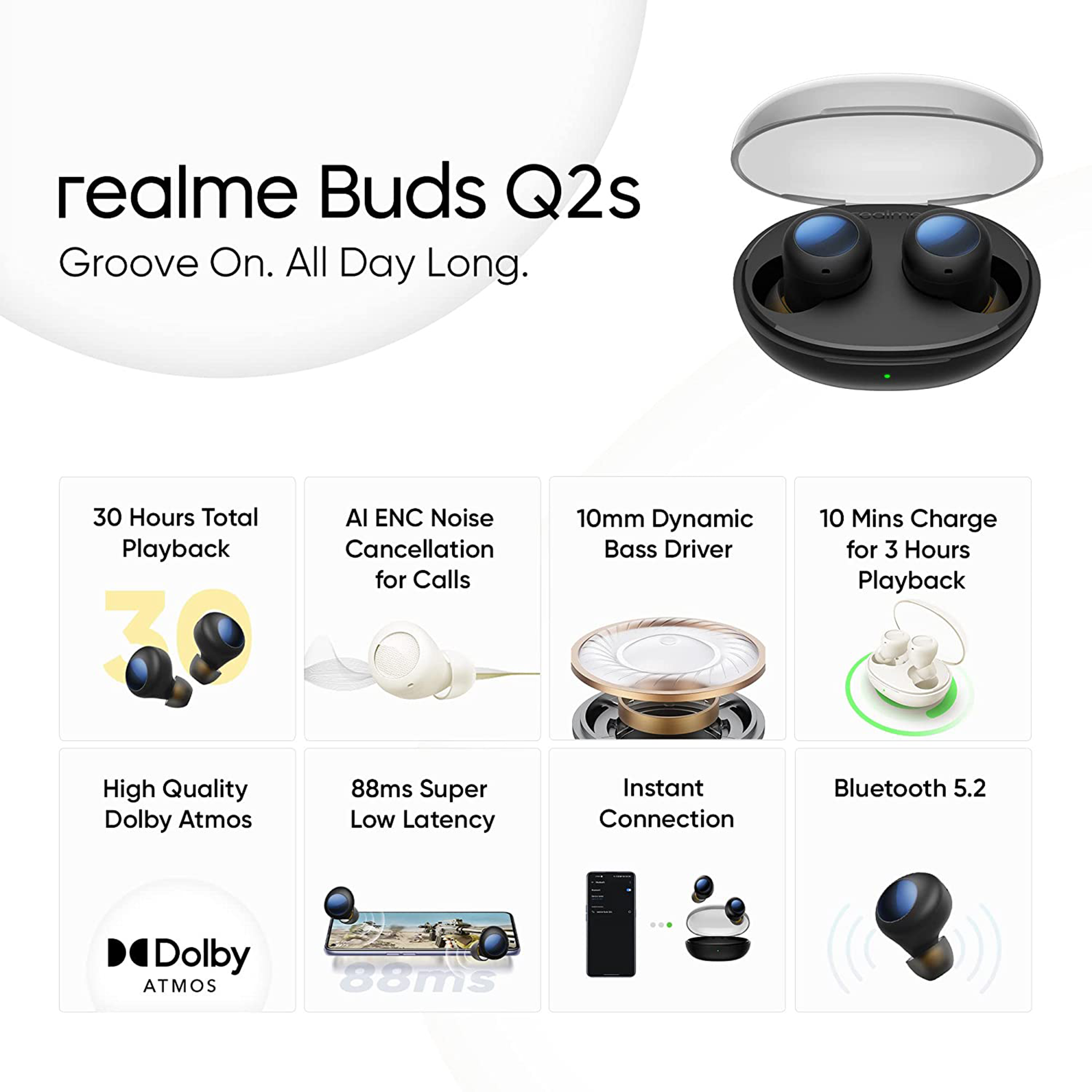 Buy realme Buds Q2 RMA2110 TWS Earbuds with Active Noise