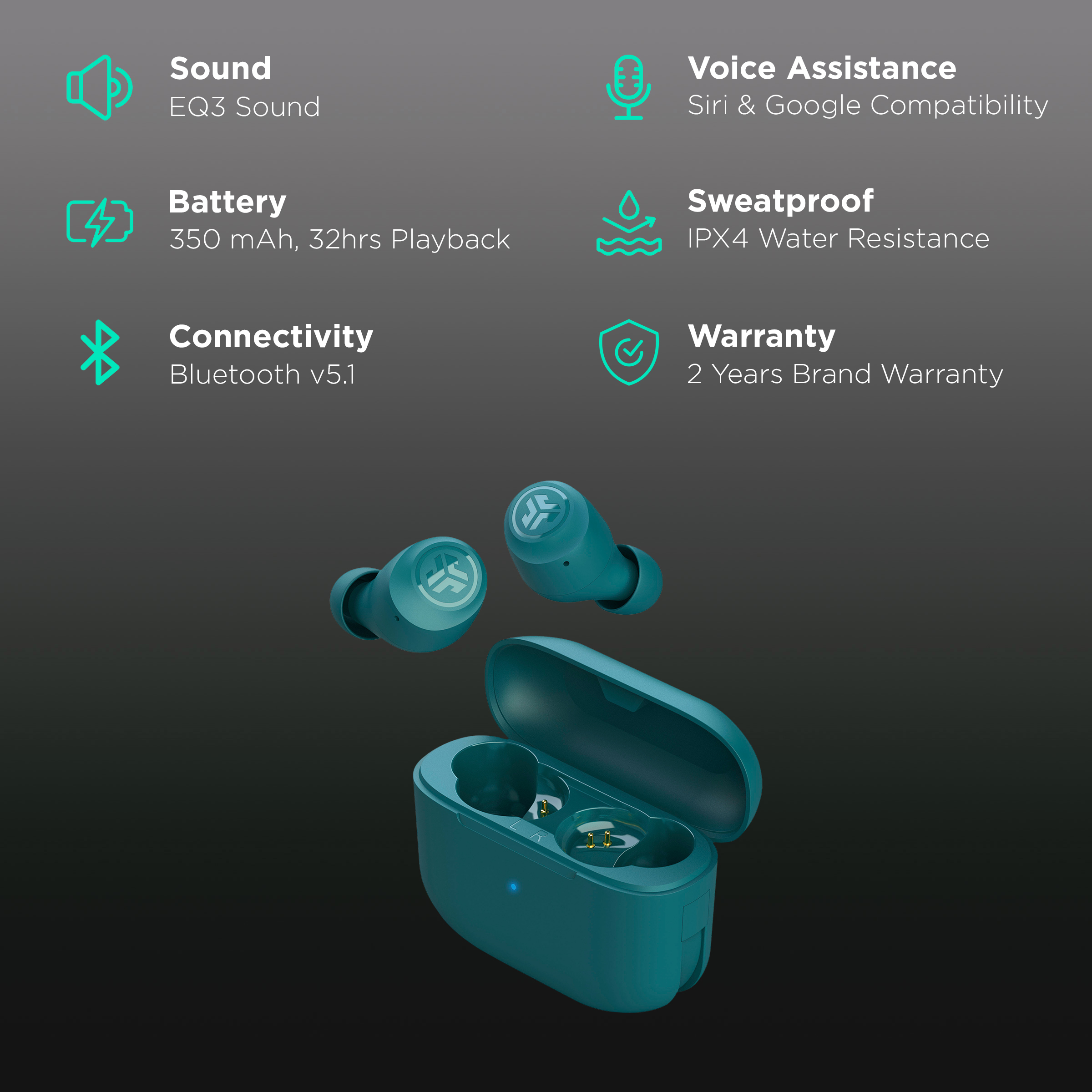 JLab Audio Go Air POP True Wireless Earbuds With Microphone Teal - Office  Depot