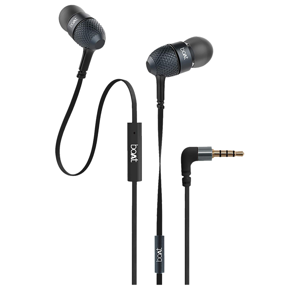 boAt BassHeads 228 Wired Earphone with Mic (In Ear, Black)