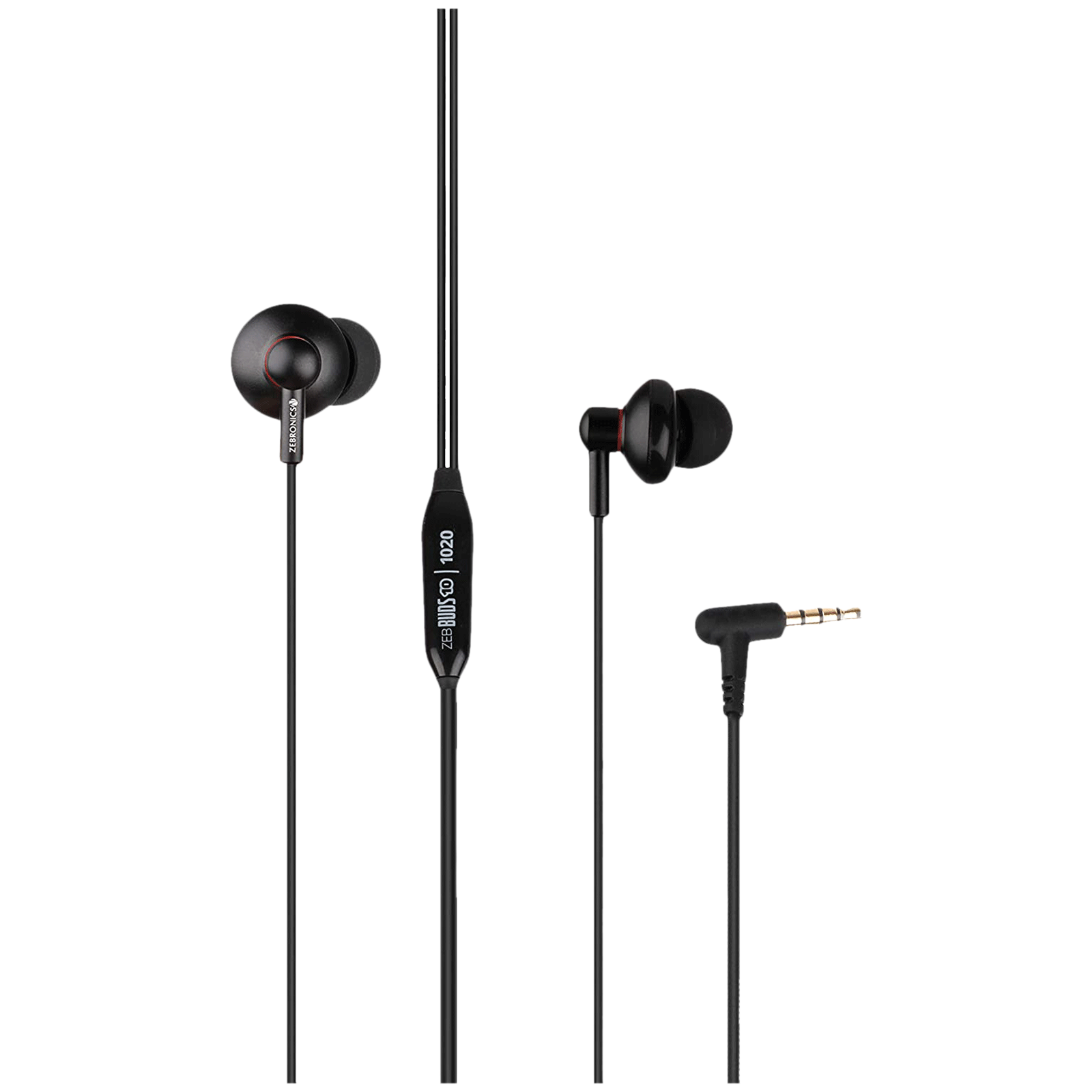 ZEBRONICS Buds 10 Wired Earphone with Mic (In Ear, Black)