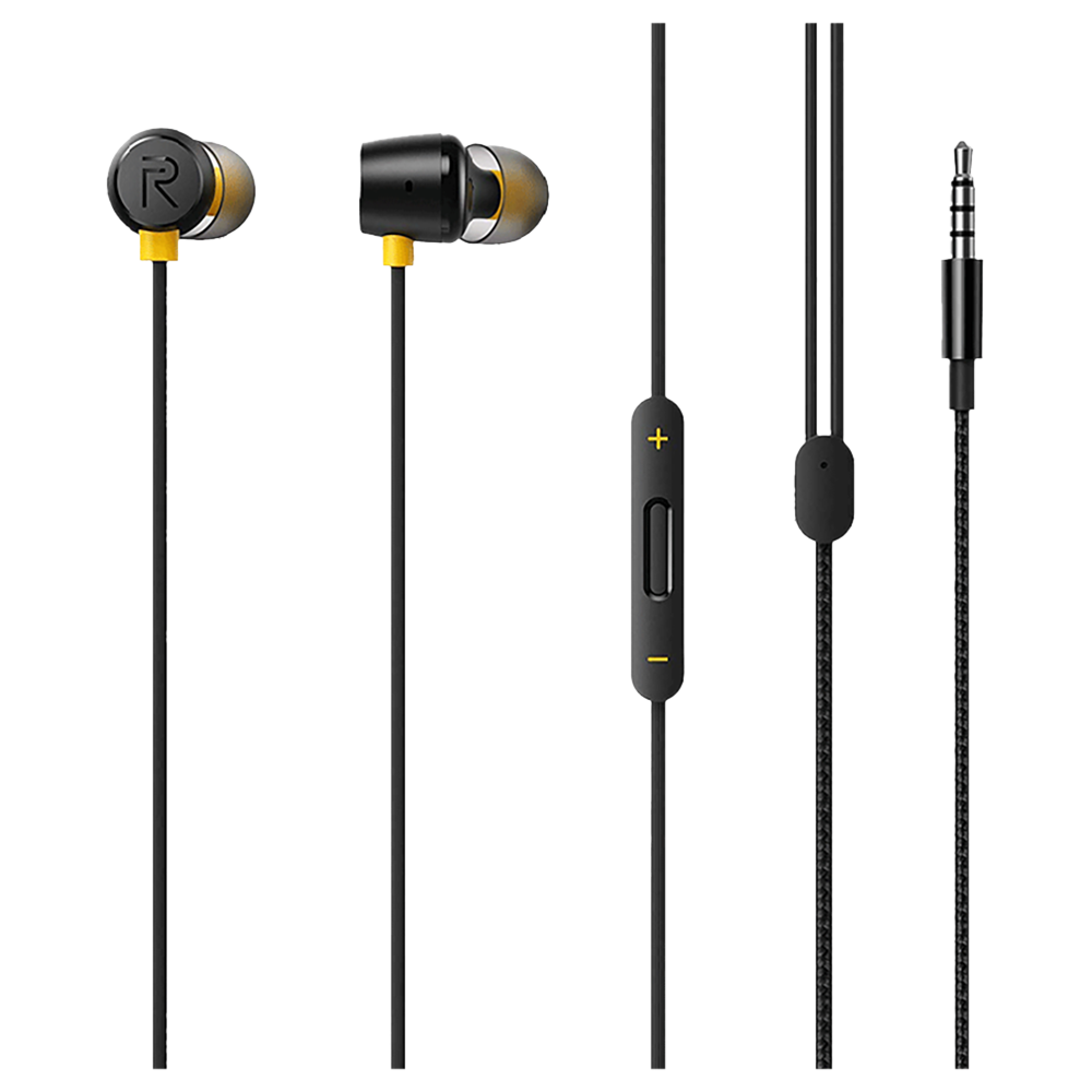 

realme Buds 2 RMA155 Wired Earphone with Mic (In Ear, Black)