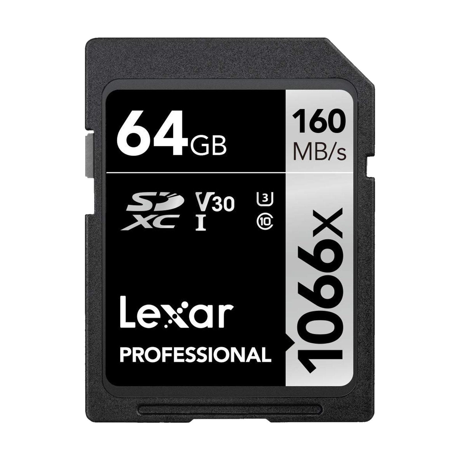 Lexar Professional 1066x SILVER Series SDXC 64GB Class 10 160MB/s Memory Card