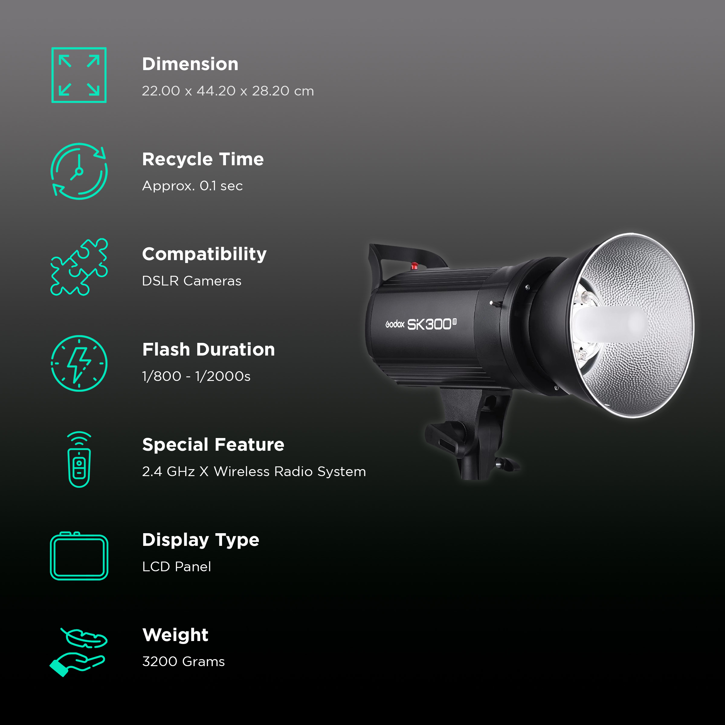 Godox SK300II Kit Flash Light (Wireless Control)_2