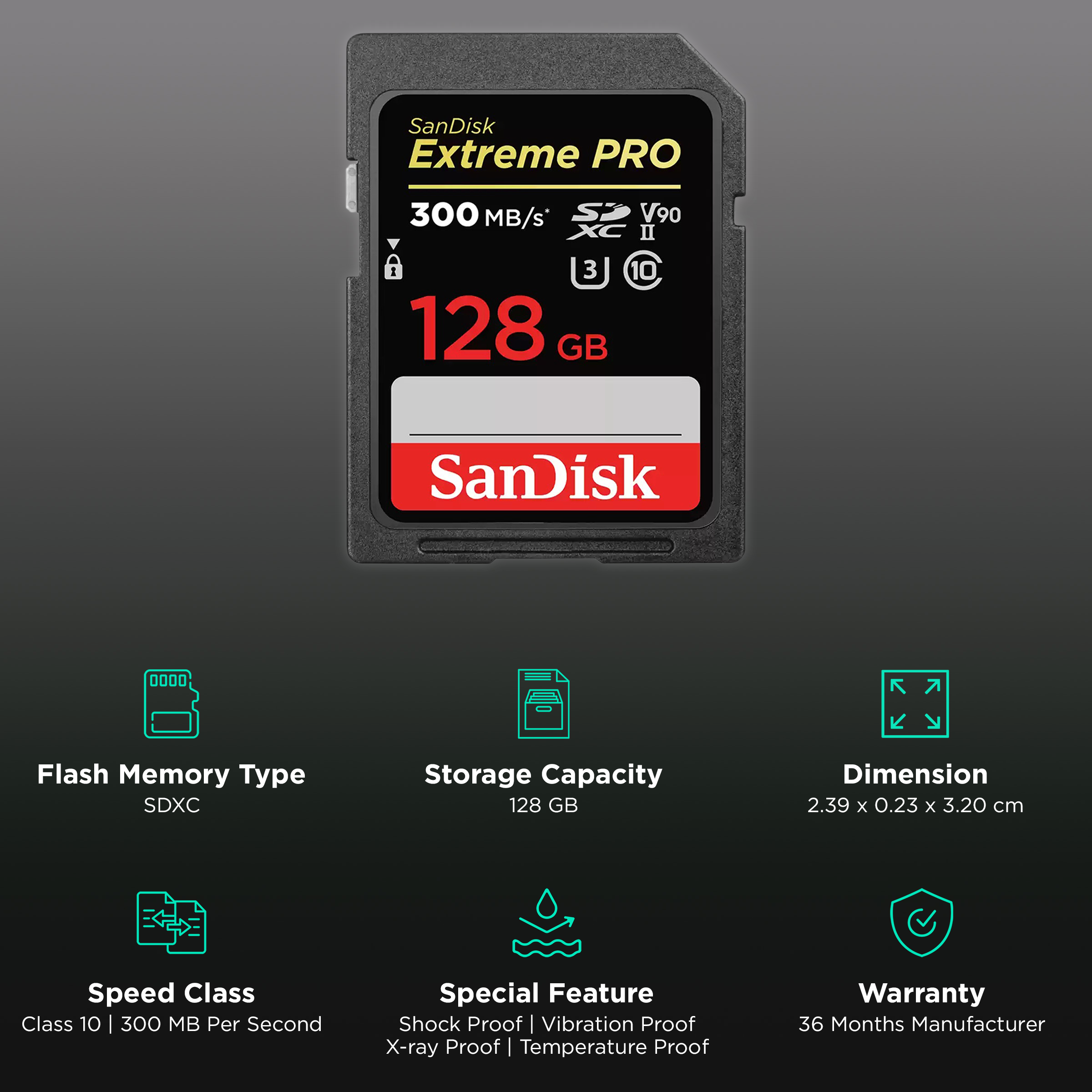 SanDisk Extreme Plus 128GB 190MB/s SDXC Memory Card