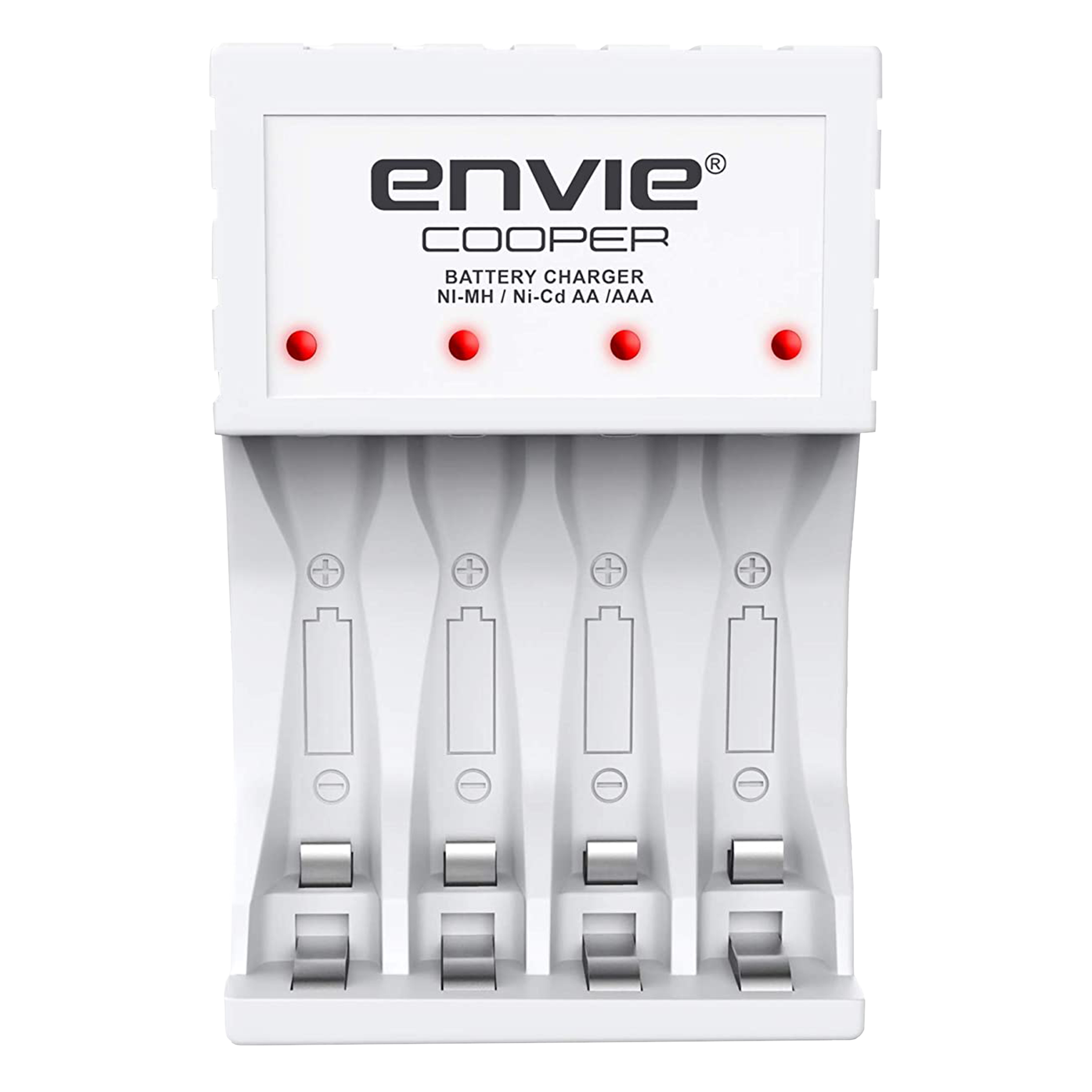 envie Cooper ECR-20 MC Camera Battery Charger for (4-Ports, Short Circuit Protection)
