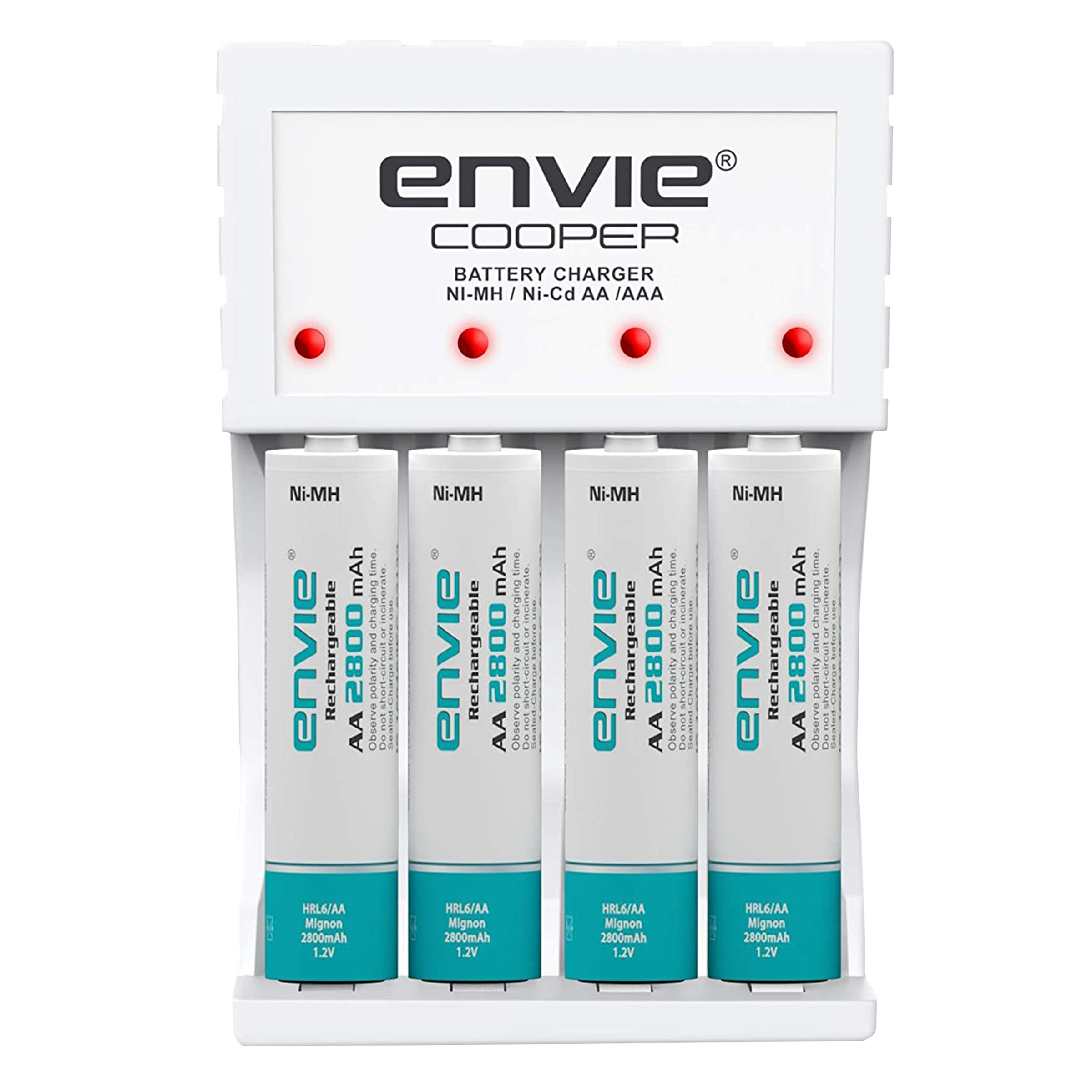envie Cooper ECR-20 MC Camera Battery Charger Combo for AA2100 (4-Ports, Short Circuit Protection)
