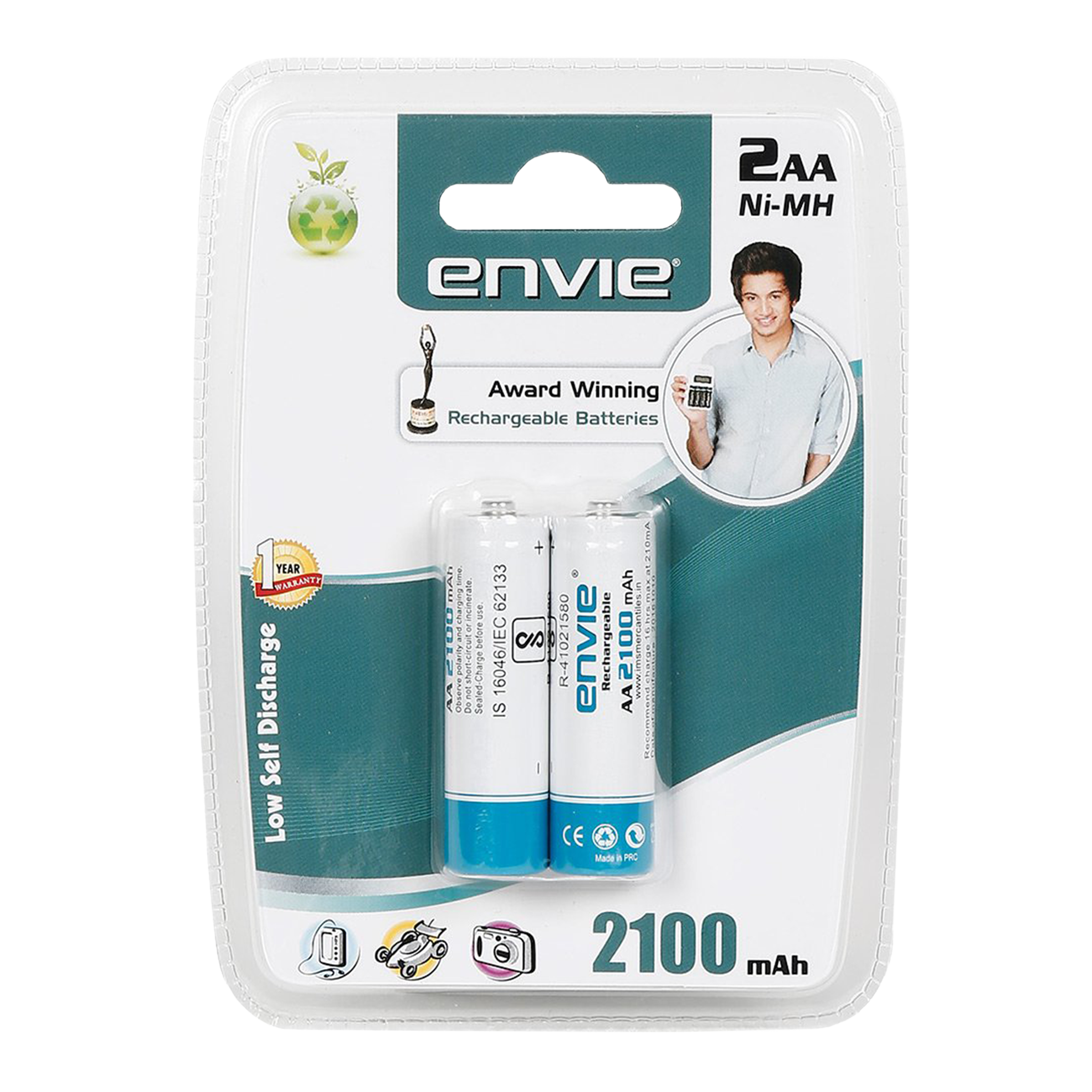 envie Infinite 2100 mAh Ni-MH AA Rechargeable Battery (Pack of 2)