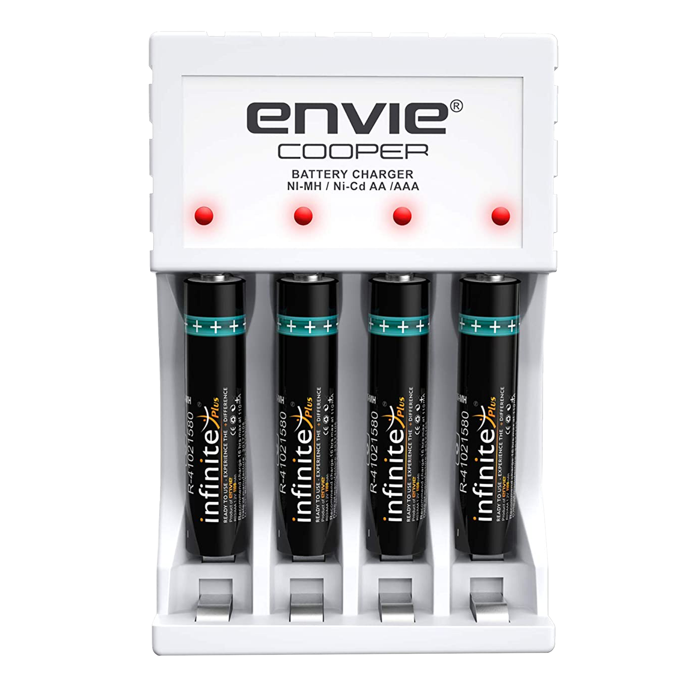 envie Cooper ECR-20 MC Camera Battery Charger Combo for AAA1100 (4-Ports, Short Circuit Protection)