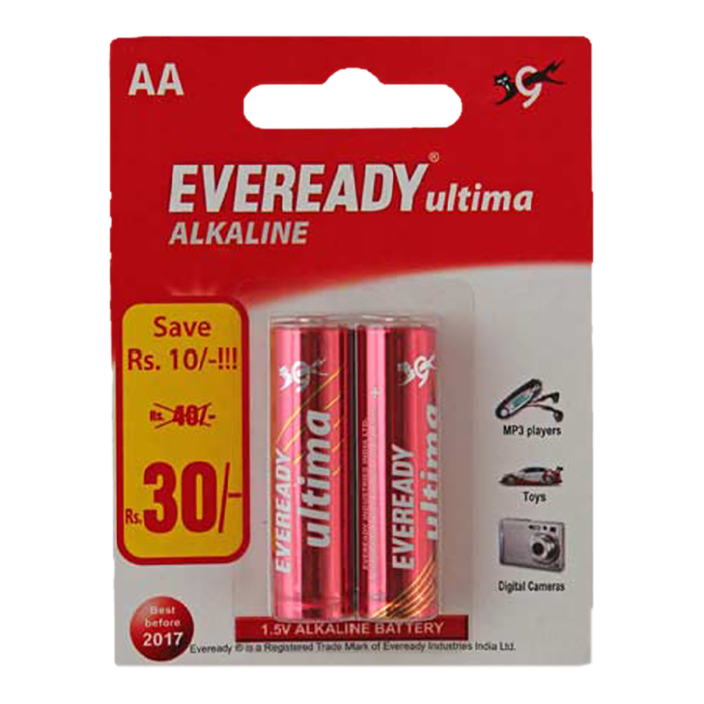 Eveready Ultima 2115 BP2 Alkaline AA Rechargeable Battery (Pack of 2)_1