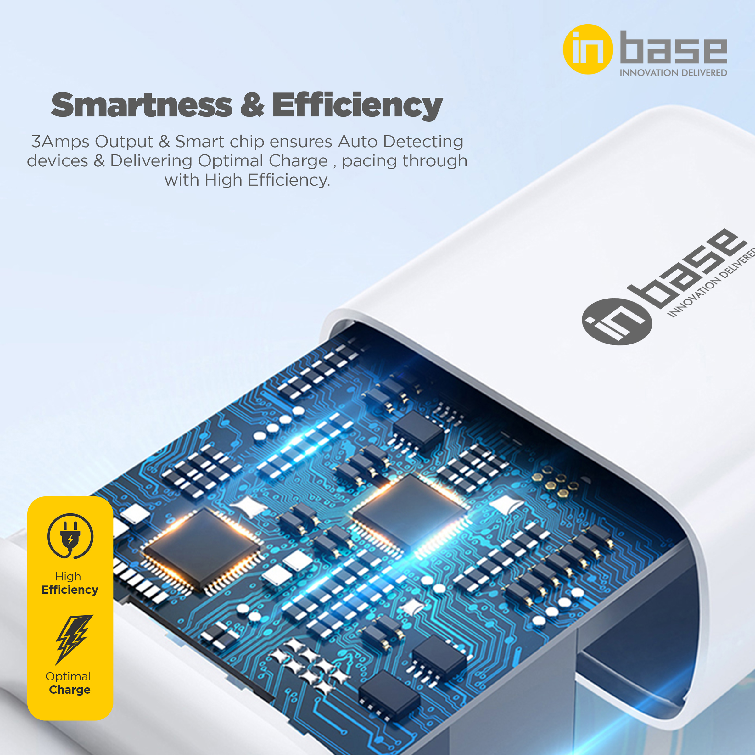 Inbase Ether Q181 18W Type A Fast Charger (Type A to Type C Cable, Over Temperature Protection, White)_3