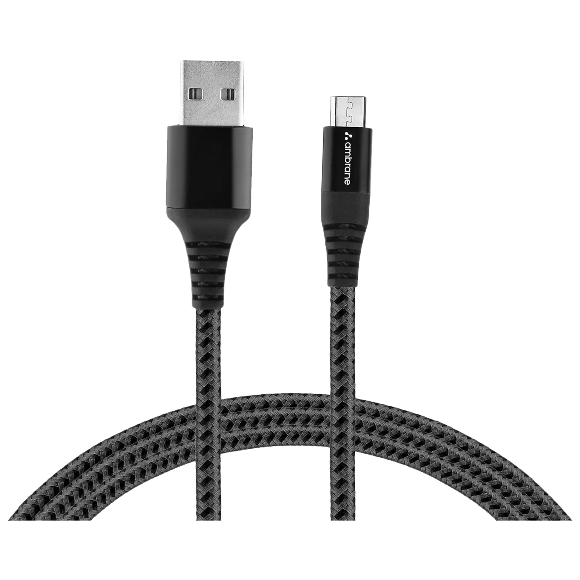 Ambrane Type A to Micro USB 4.92 Feet (1.5M) Cable (Quick Charge 2.0 / 3.0, Black/Grey)_1