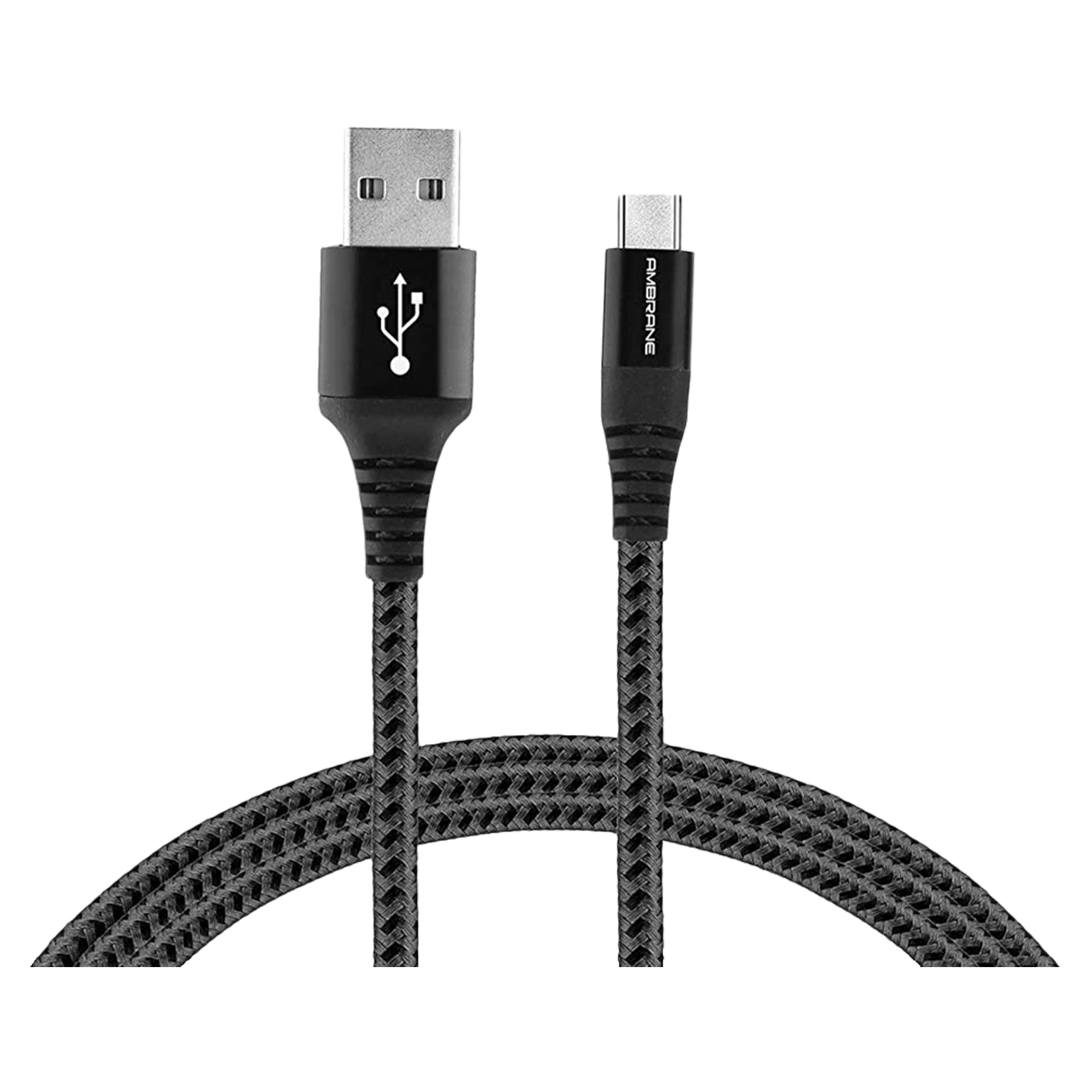 Ambrane BCT-15 USB Type A to Type C 4.9 Feet (1.5M) Cable (Quick Charge, Black and Grey)_1