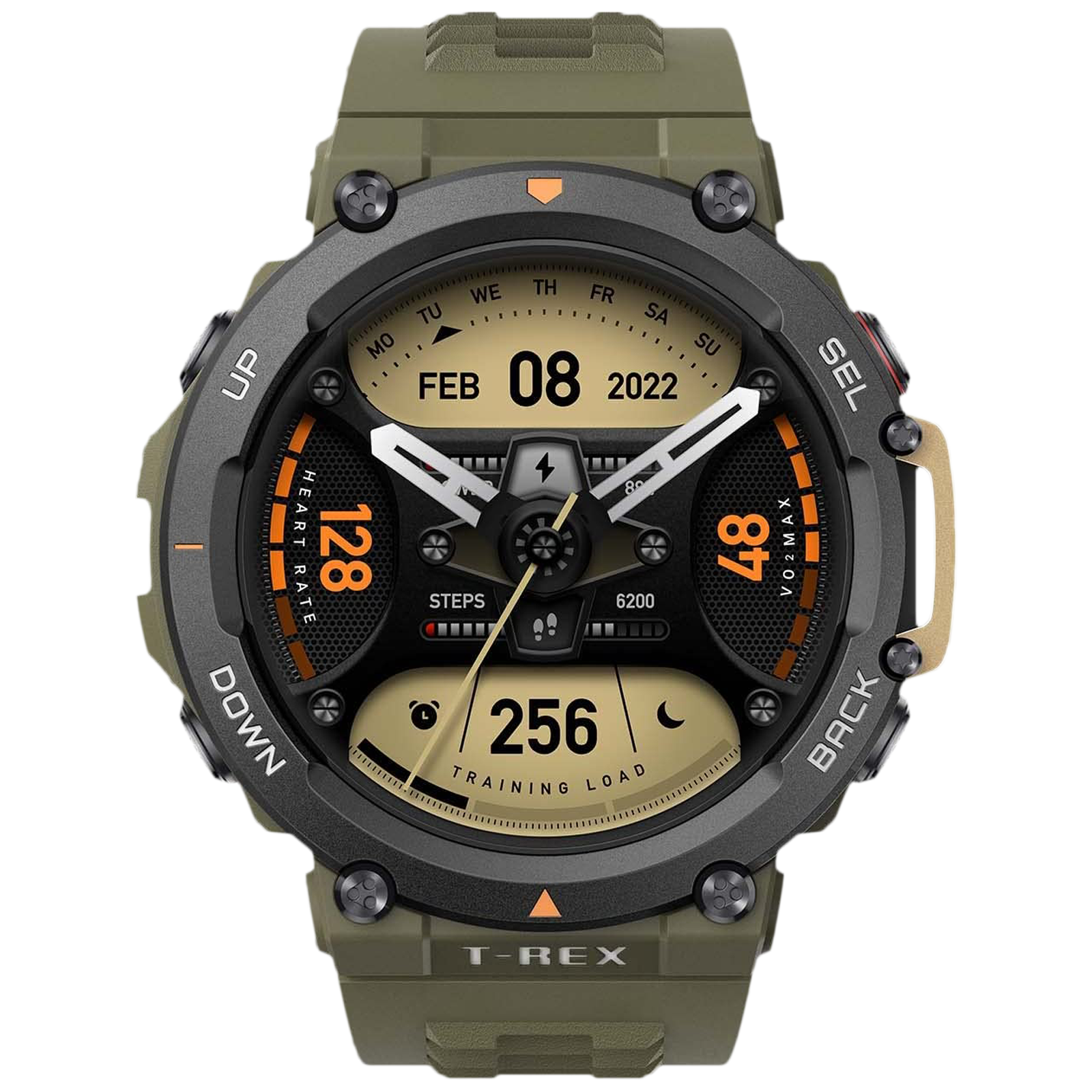 

Amazfit T-Rex 2 Smartwatch with Activity Tracker (35.3mm AMOLED Display, 10ATM Water Resistant, Wild Green Strap)