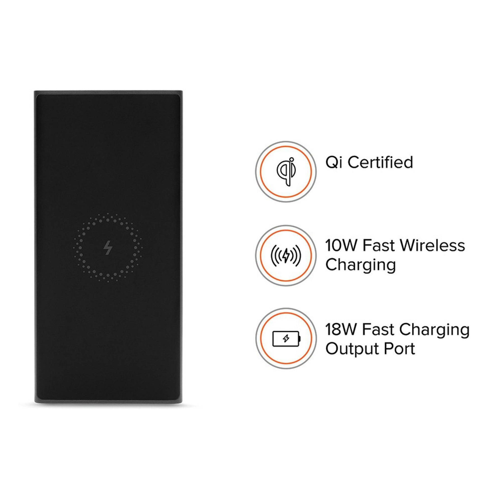 Buy Mi 10000 mAh 18W Fast Charging Power Bank (1 Type A & 1 Type C Ports, Wireless  Charging, Black) Online - Croma