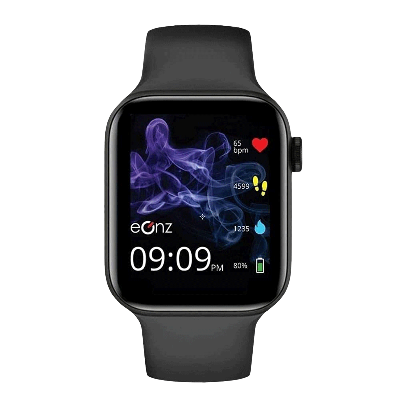 eOnz Elite Smartwatch with Activity Tracker (45mm AMOLED Display, IP68 Waterproof, Black Strap)