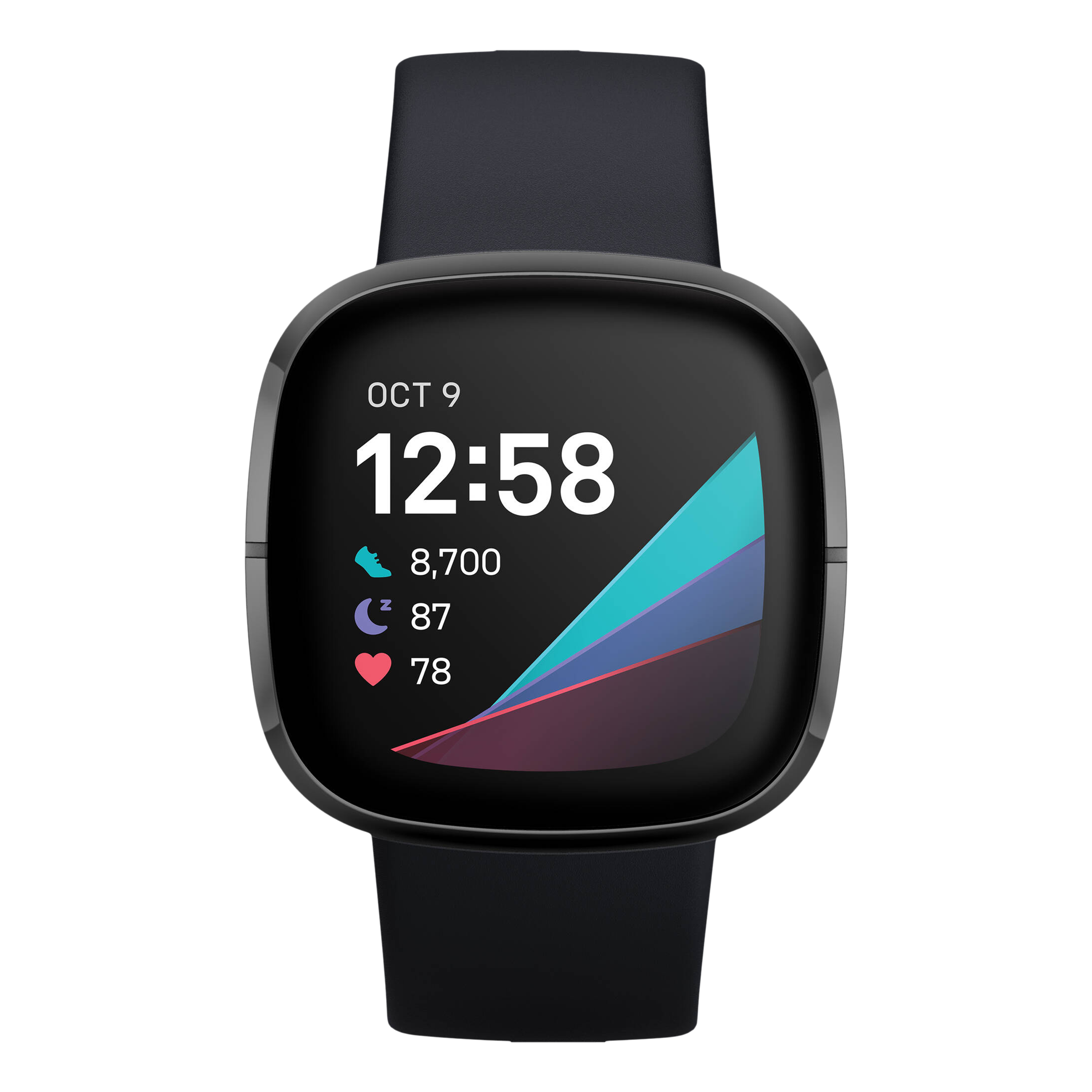fitbit Sense Smartwatch with Bluetooth Calling (40mm AMOLED Display, 50 Meter Water Resistant, Carbon Strap)