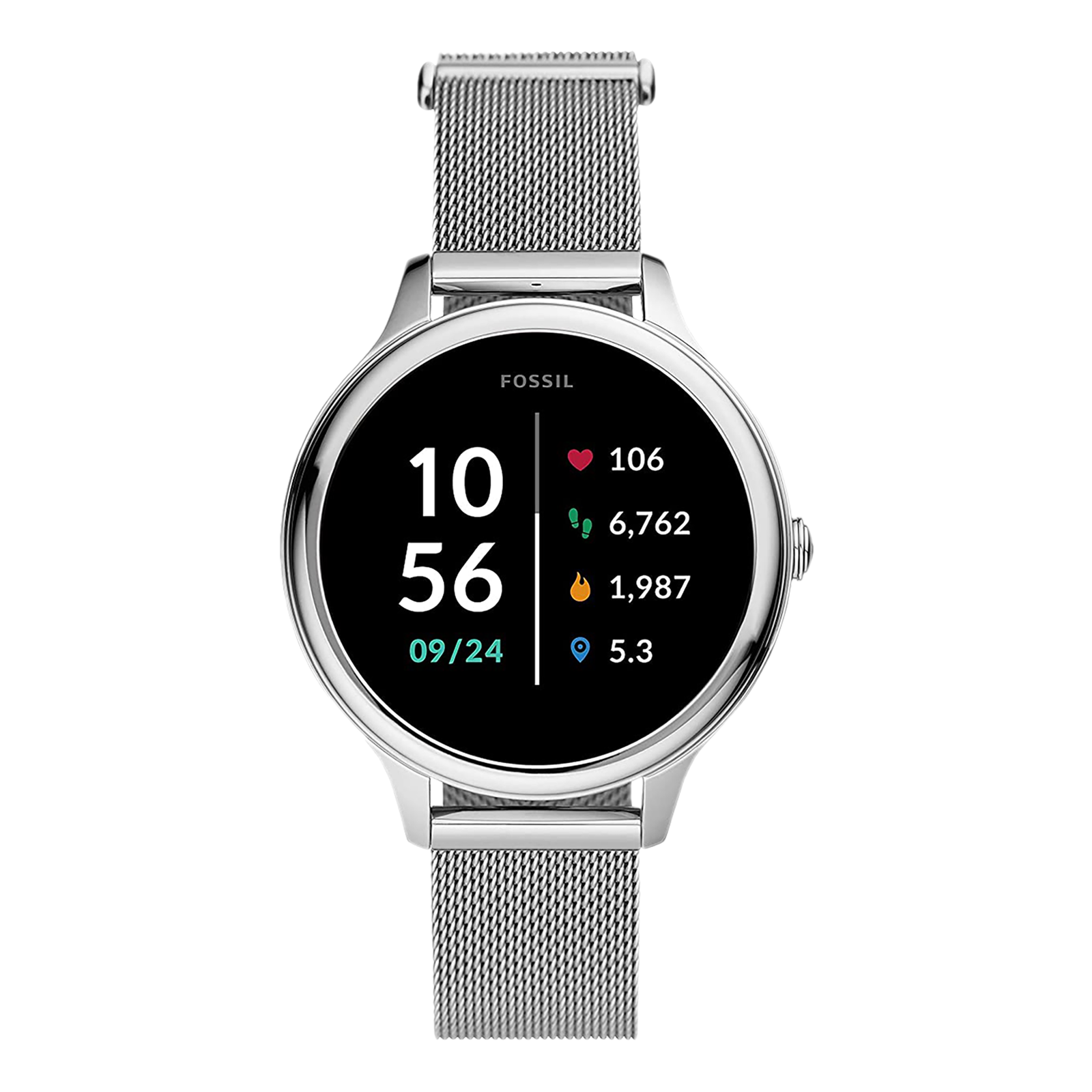 

Fossil Gen 5E Smartwatch with Activity Tracker (42mm AMOLED Display, 3ATM Water Resistant, Silver Strap), No color