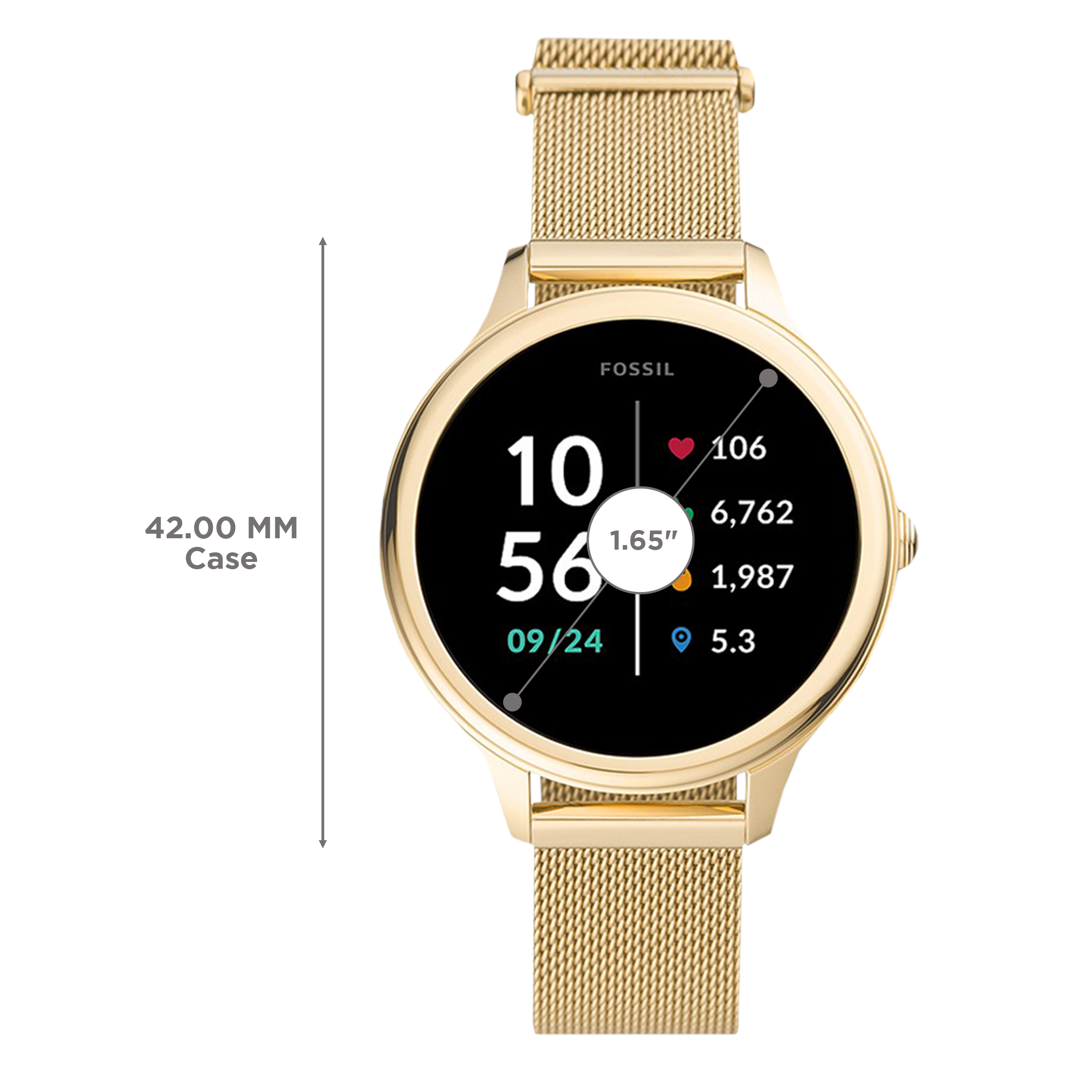 Fossil Gen 5E Smartwatch with Activity Tracker (42mm AMOLED Display, 3ATM Water Resistant, Gold Strap)_3