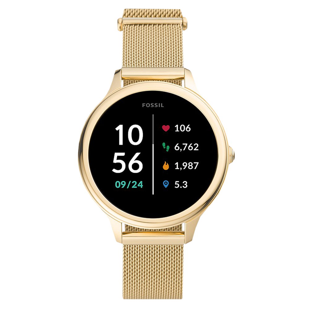 Fossil Gen 5E Smartwatch with Activity Tracker (42mm AMOLED Display, 3ATM Water Resistant, Gold Strap)_1