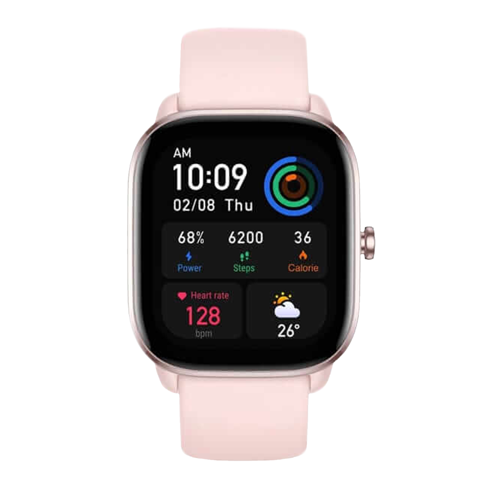 

Amazfit GTS 4 Mini Smartwatch with Activity Tracker (41.91mm HD AMOLED Display, 5ATM Water Resistant, Flamingo Pink Strap), No color