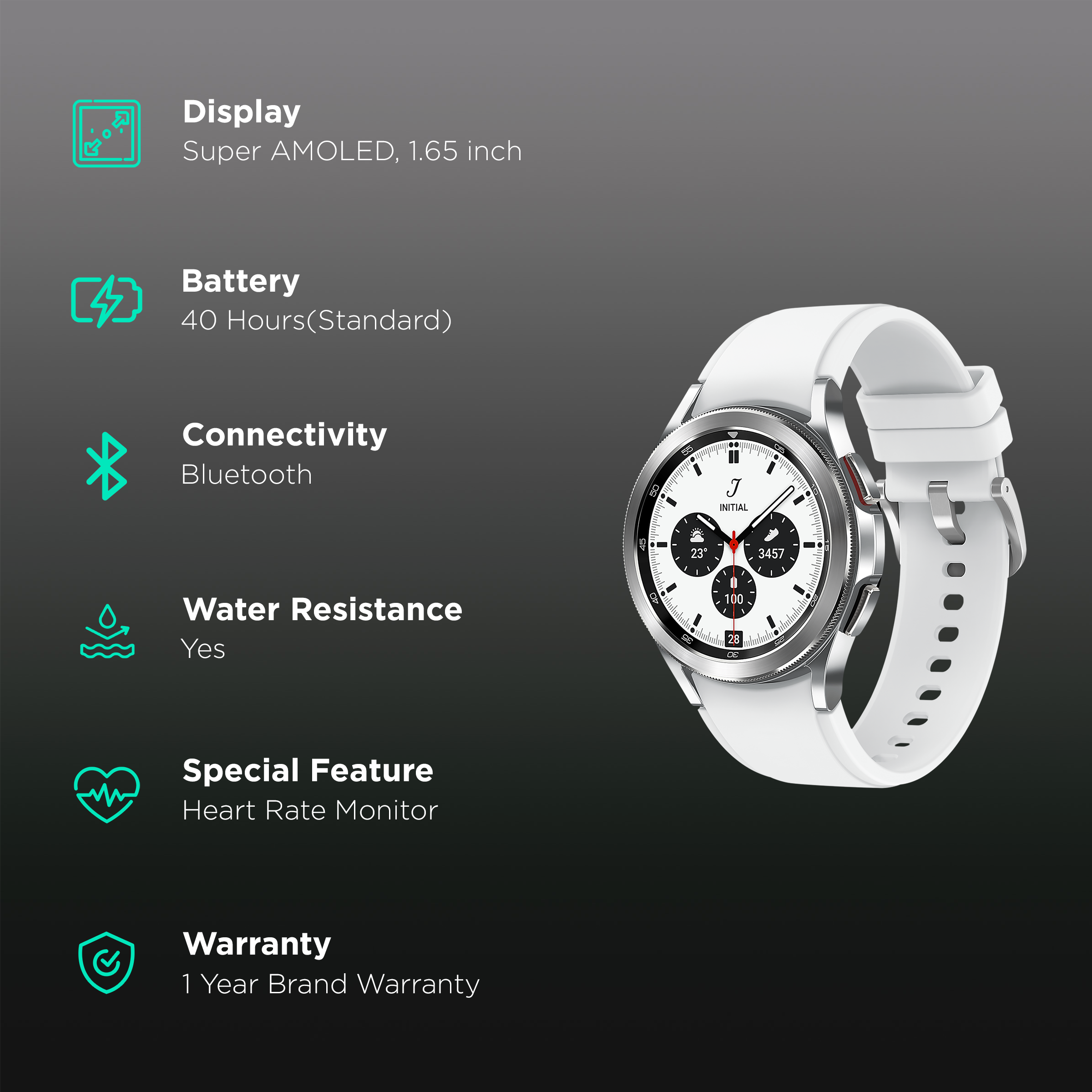 Buy SAMSUNG Galaxy Watch4 Classic Smartwatch with Activity Tracker (42mm  Super AMOLED Display, Water Resistant, Silver Strap) Online – Croma