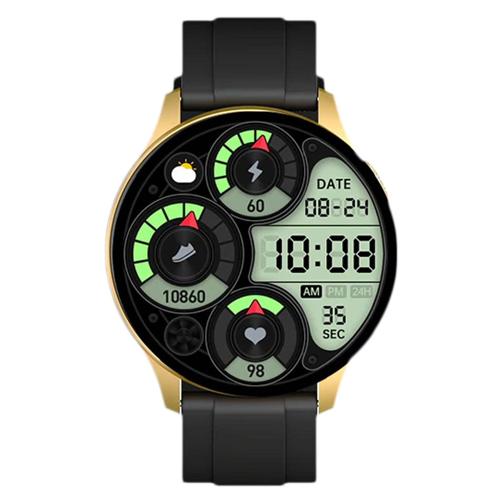 

Fire-Boltt Invincible BSW020 Smartwatch with Bluetooth Calling (35.3mm AMOLED Display, IP67 Water Resistant, Black Strap), No color