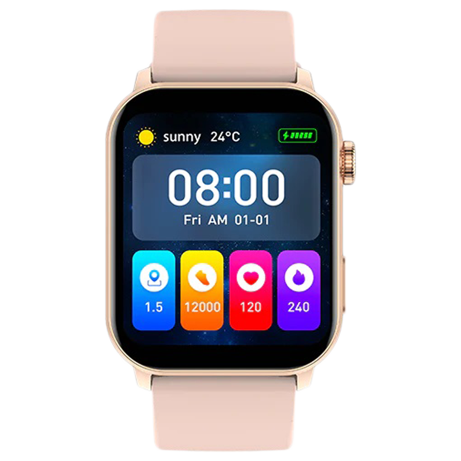 

Fire-Boltt Ninja Bell BSW040 Smartwatch with Bluetooth Calling (42mm HD Display, IP68 Water Resistant, Pink Strap), No color