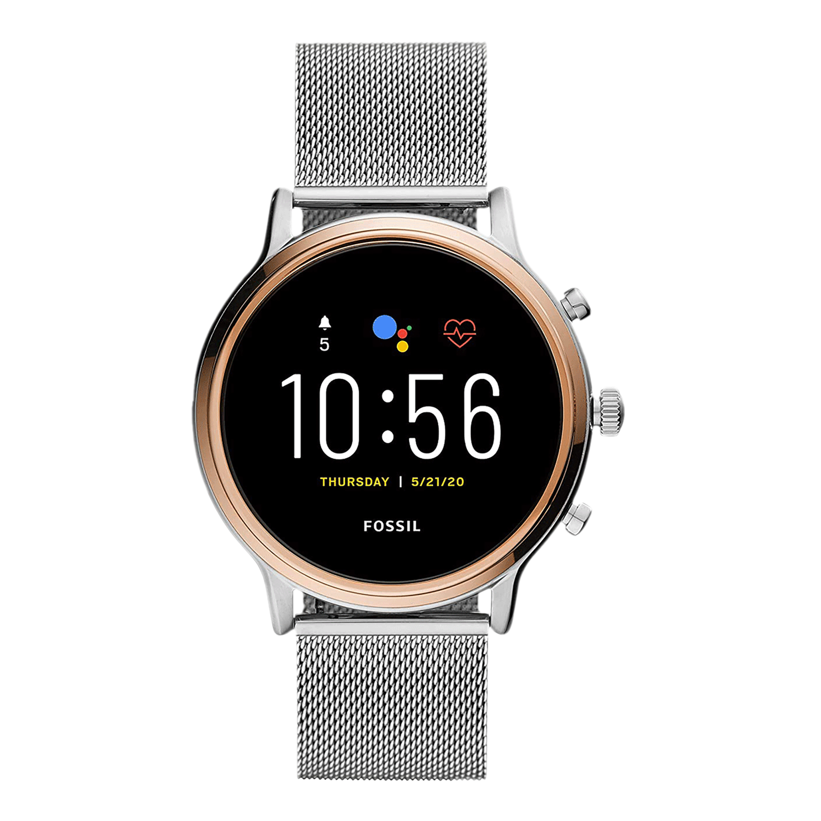 

Fossil Gen 5 Julianna HR Smartwatch with Activity Tracker (44mm AMOLED Display, 3ATM Water Resistant, Silver Strap)