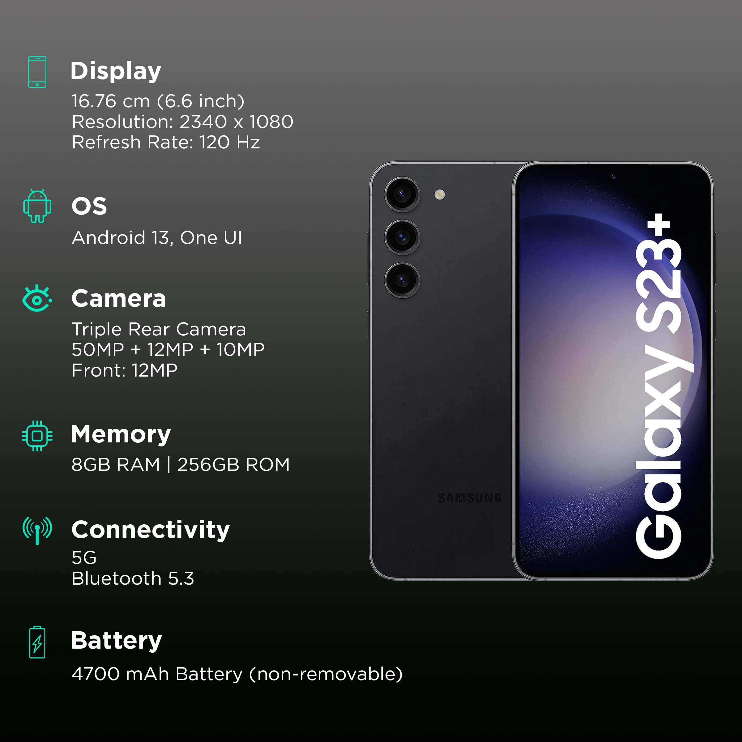 Buy Galaxy S23 plus 5G 256gb (black) online at best price