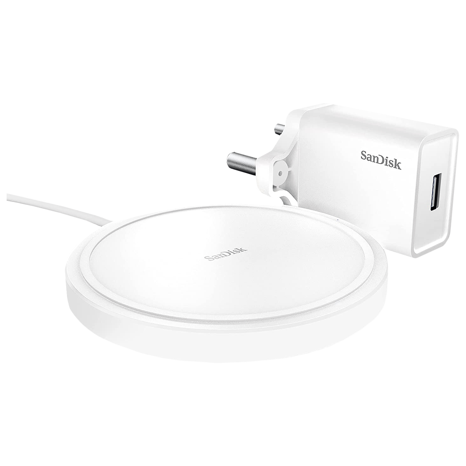 SanDisk Ixpand 15W Wireless Charger for iOS, Android, Earbuds (Qi Certified, Temprature Control Technology, White)