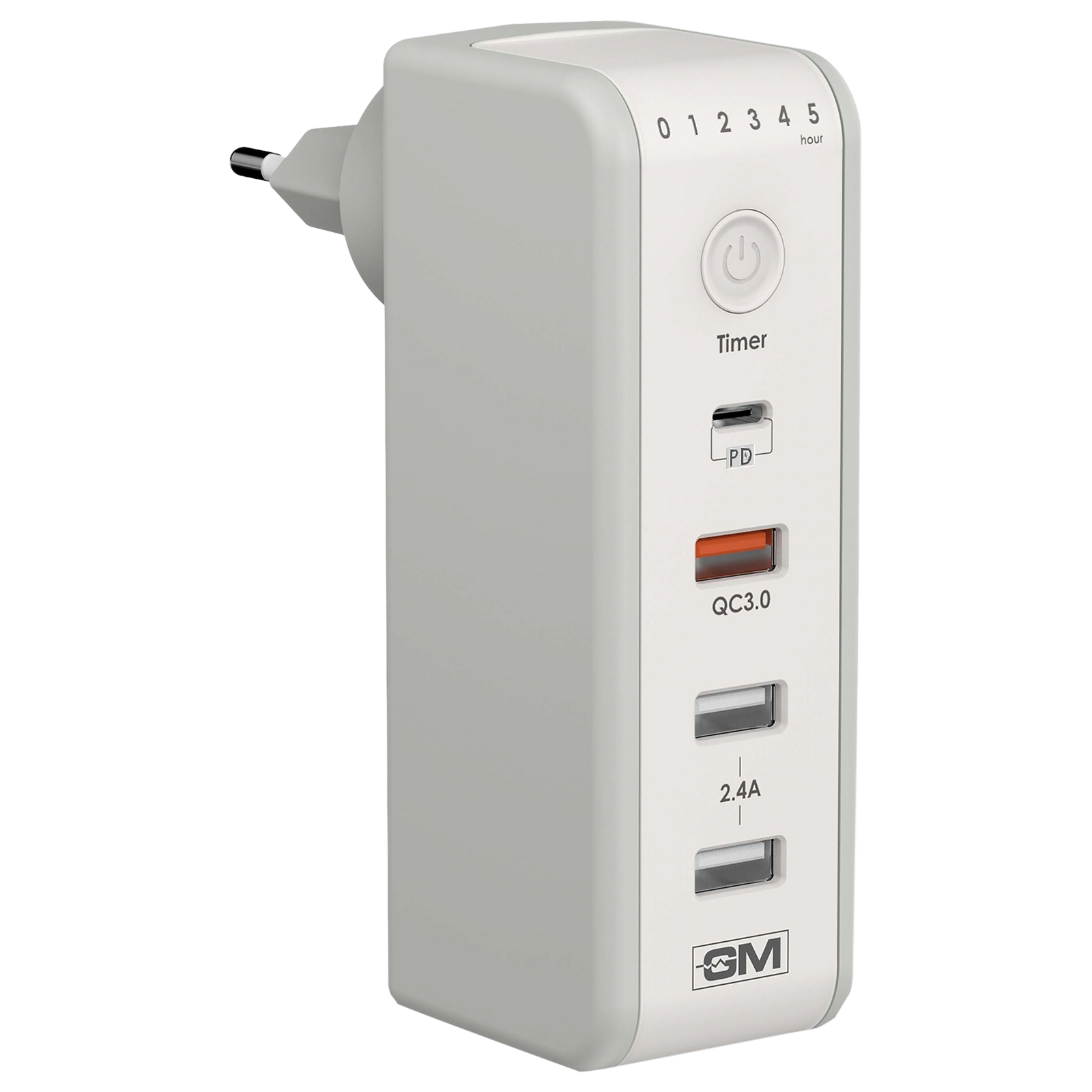 

GM Cuba 18W Type A & Type C 4-Port Fast Charger (Adapter Only, 180 Degree Plug Rotation, White), White-at-sg-productaesthetics-colorfamily