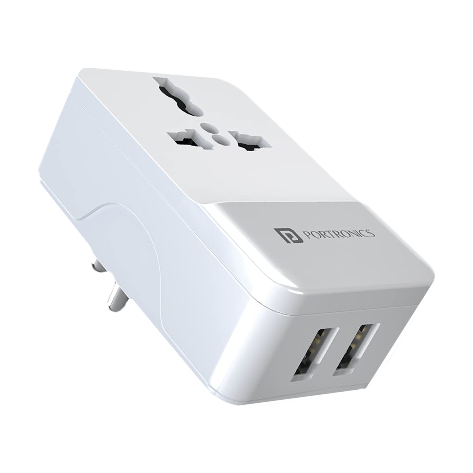 Portronics Adapto III Type A 2-Port Fast Charger (Adapter Only, Short-Circuit Protection, White)_1