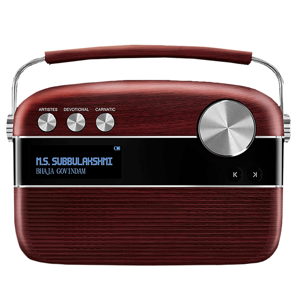 

Saregama Carvaan Tamil 6W Portable Bluetooth Speaker (5 Hours Playtime, Stereo Channel, Red)