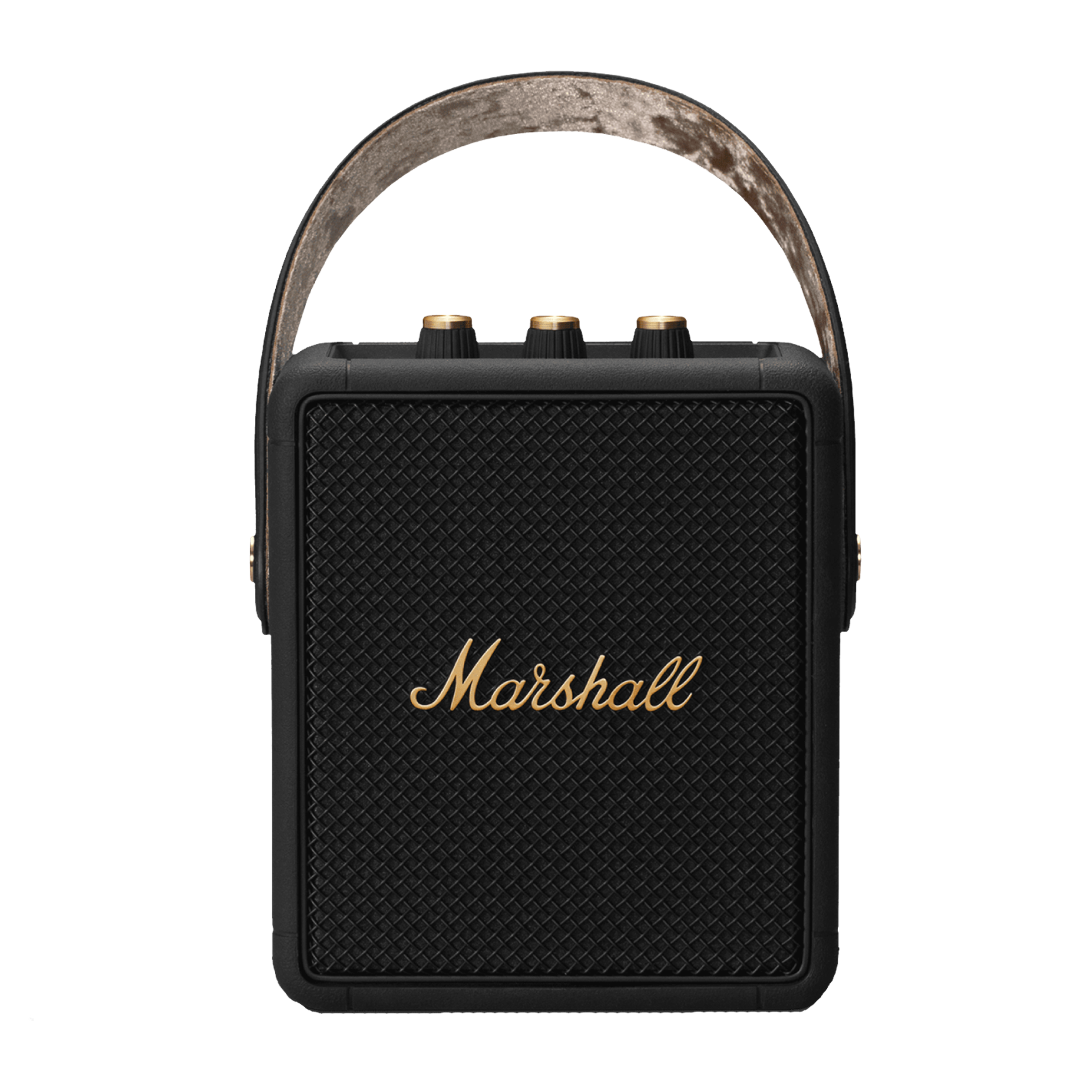 Marshall Stockwell II 20W Portable Bluetooth Speaker (IPX4 Water Resistant, 20 Hours Playtime, Stereo Channel, Black/Brass)