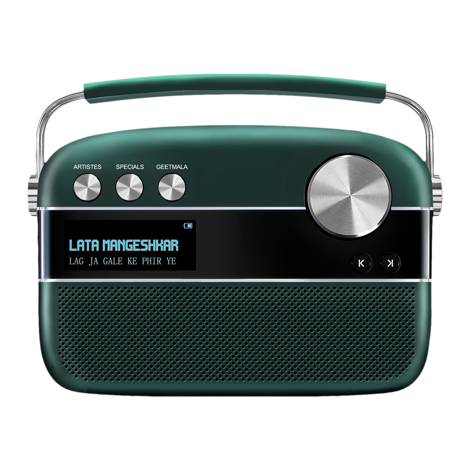 SAREGAMA Carvaan Premium Hindi 10W Portable Bluetooth Speaker (5 Hours Playtime, 2.0 Channel, Emerald Green)